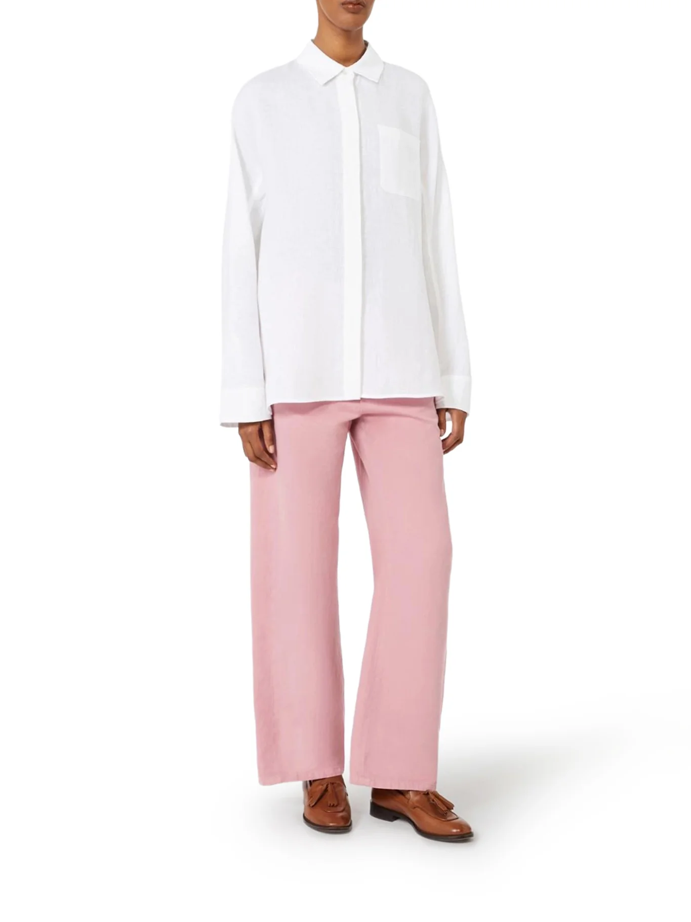 5-POCKET COTTON AND LINEN TROUSERS - Image 2