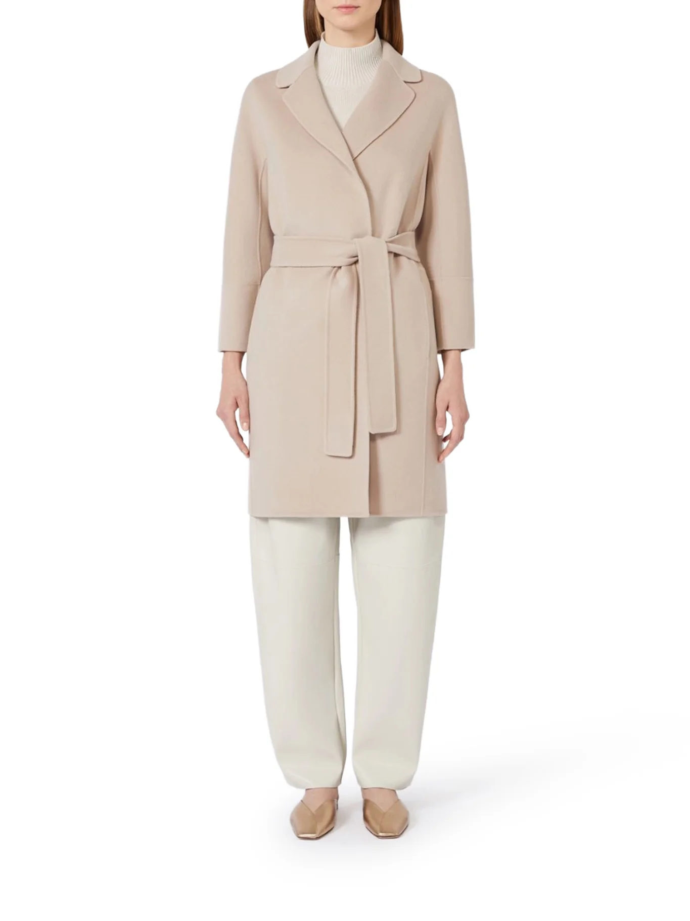 ARONA SHORT COAT IN BEIGE ROSE WOOL - Image 2