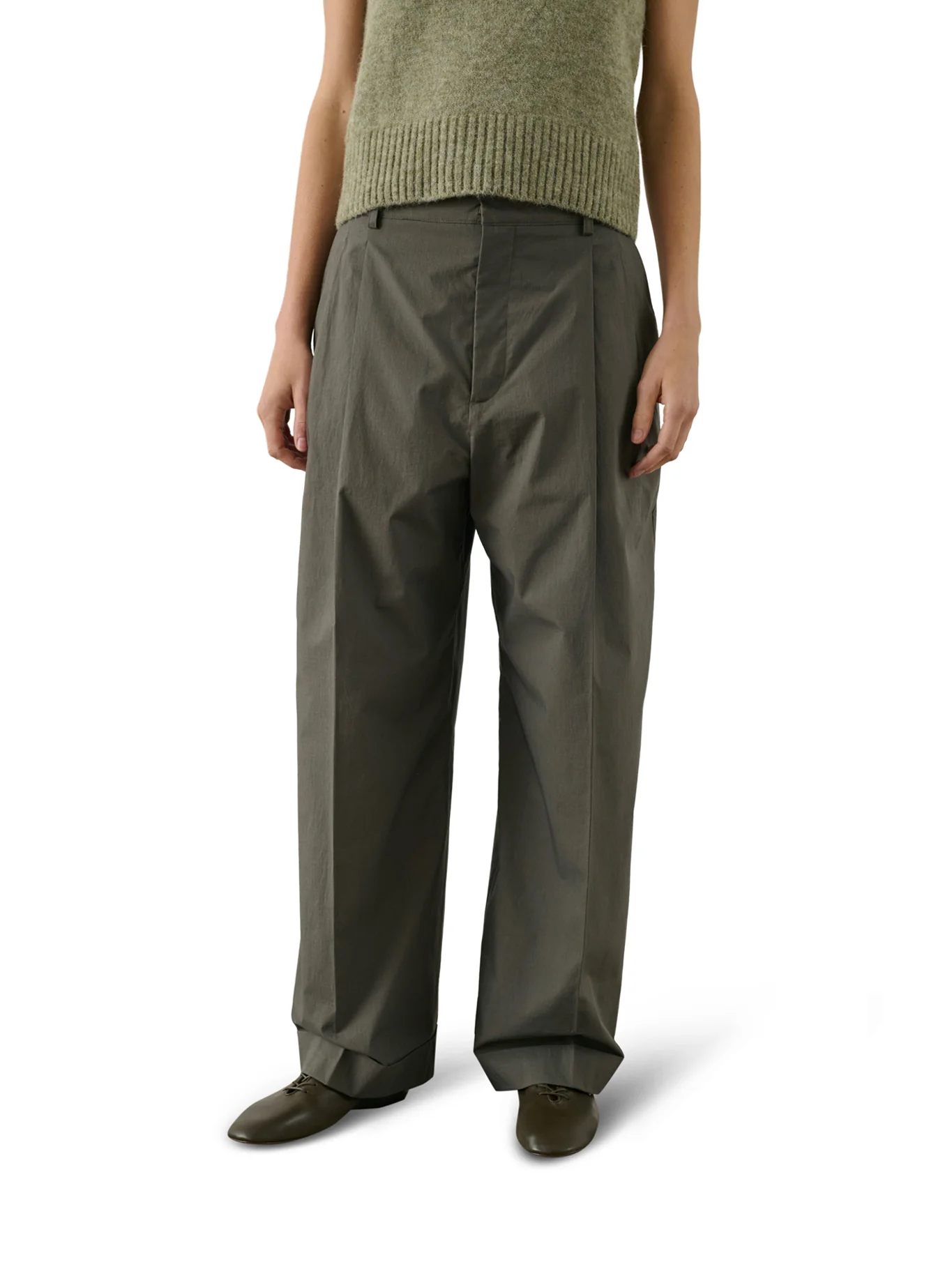 WATSON POPLIN TROUSERS WITH PLEATS - Image 3