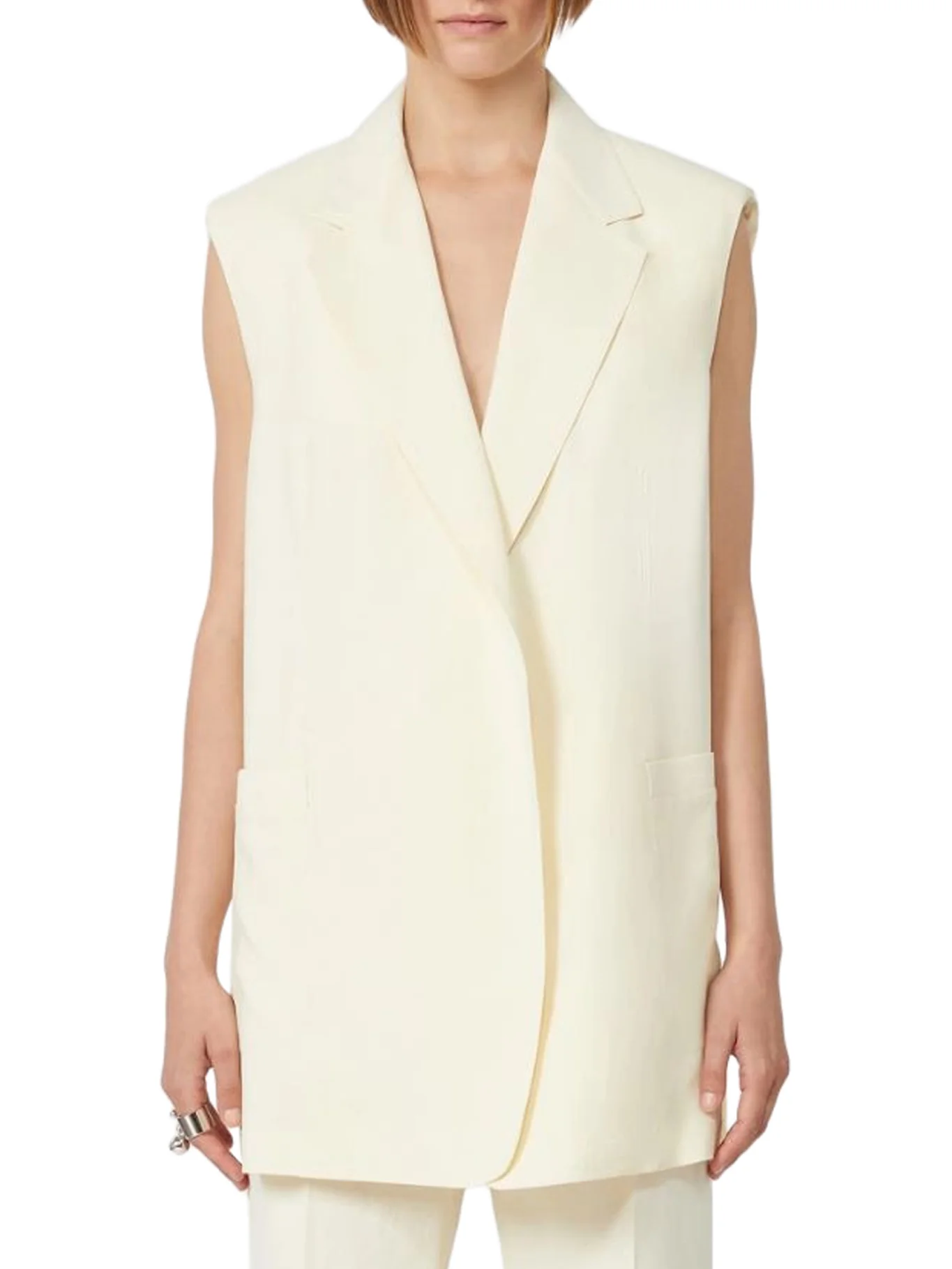 OVERSIZED VEST IN WASHED VISCOSE - Image 3