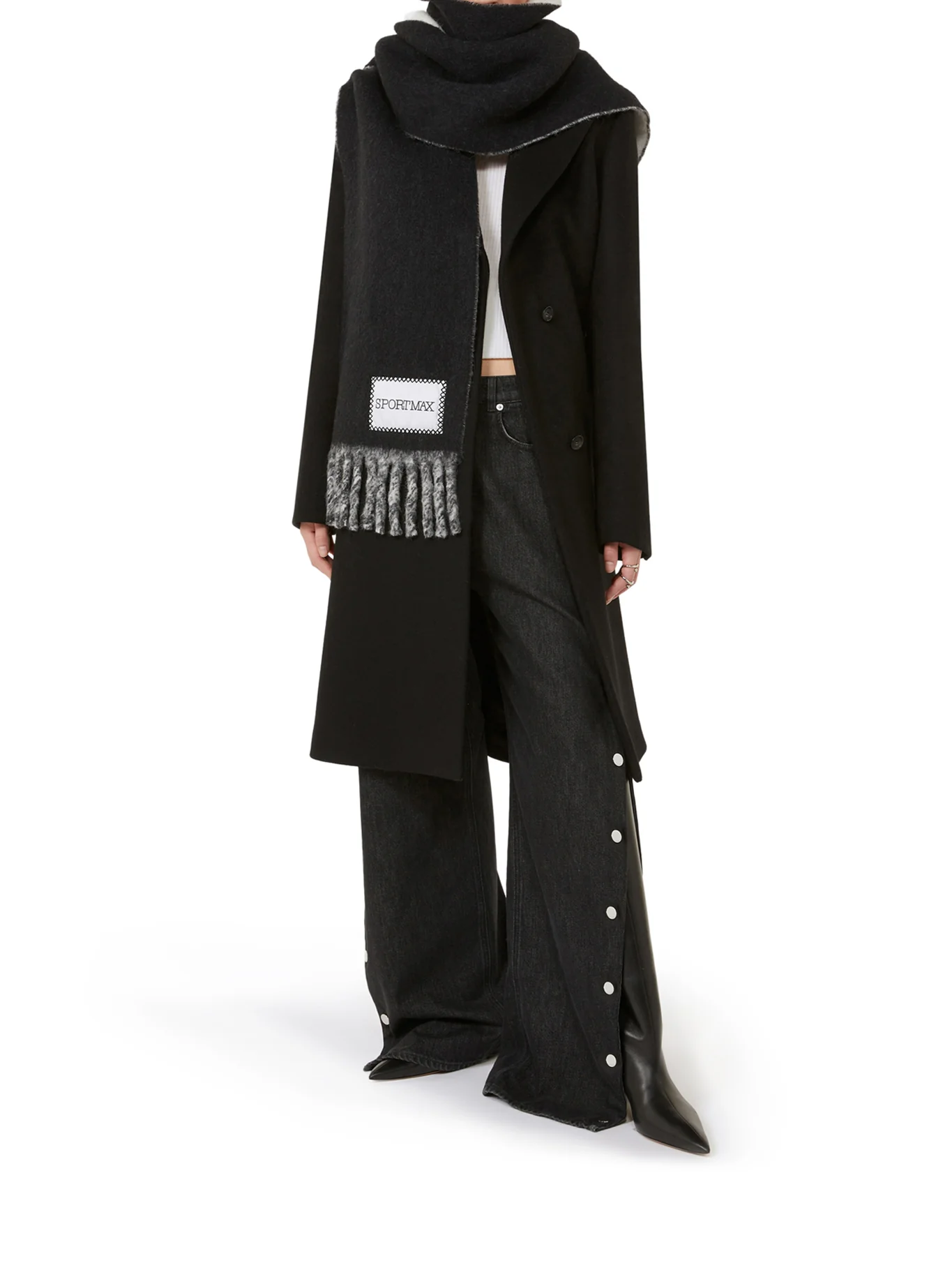 TWO-TONE SCARF WITH FRINGES - Image 2