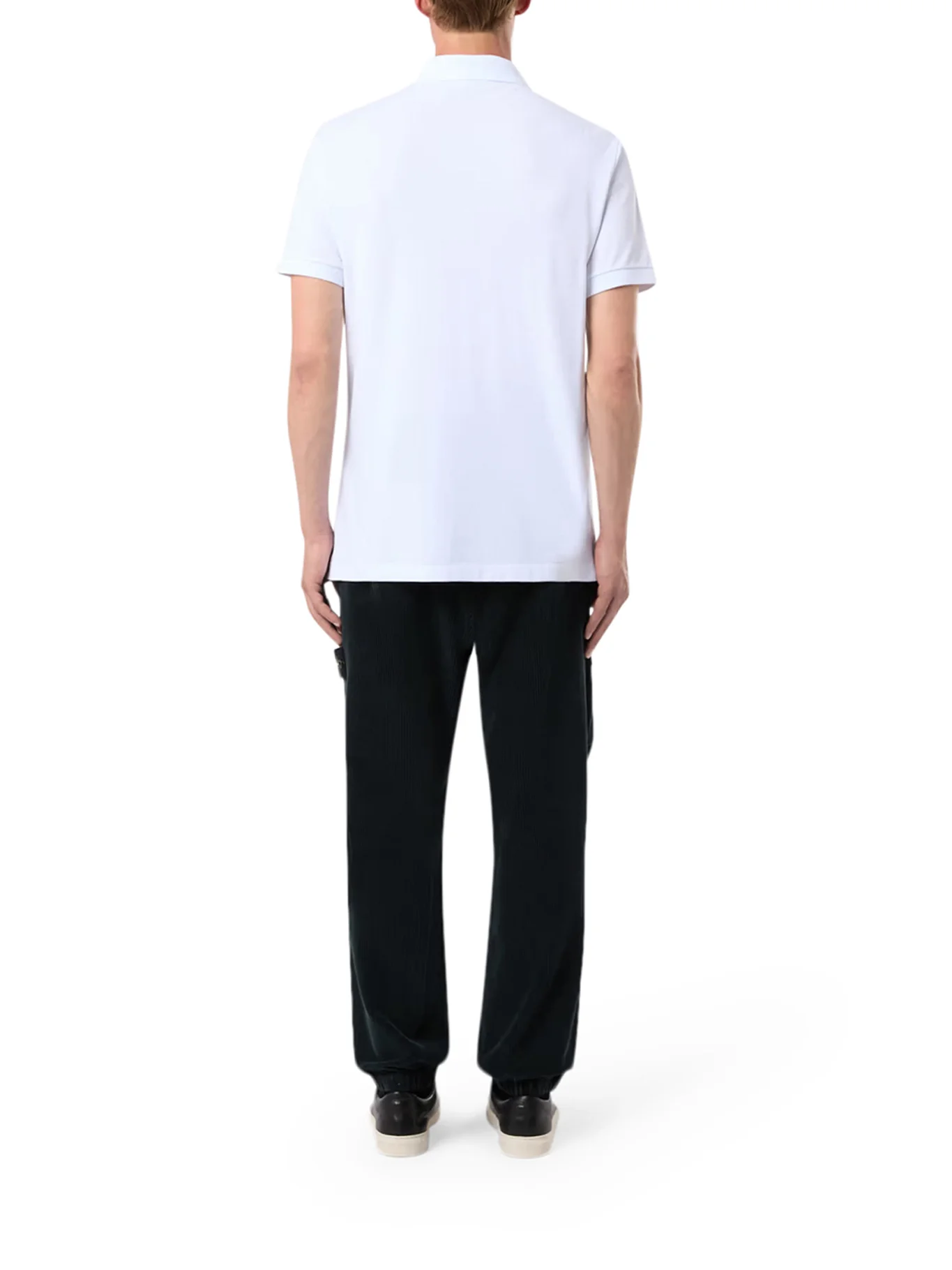 COTTON POLO WITH LOGO PATCH - Image 3