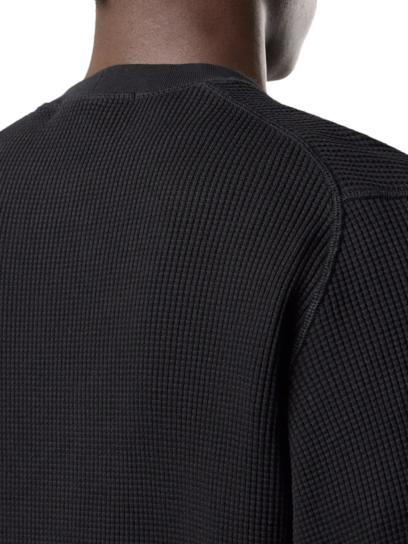 CREW NECK SWEATSHIRT IN ORGANIC COTTON WITH HONEYCOMB WORKMANSHIP - Image 6