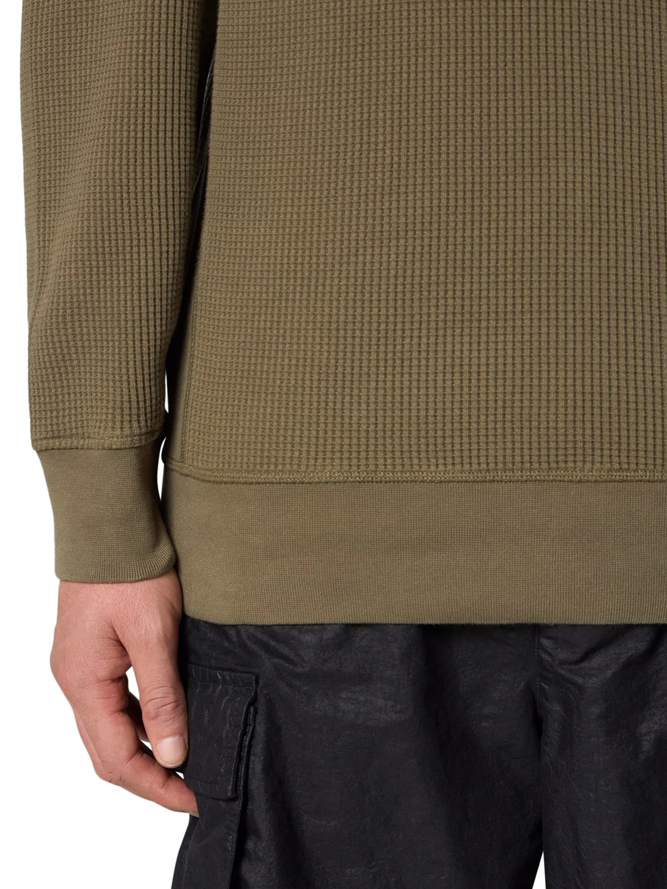 CREW NECK SWEATSHIRT IN ORGANIC COTTON WITH HONEYCOMB WORKMANSHIP - Image 5