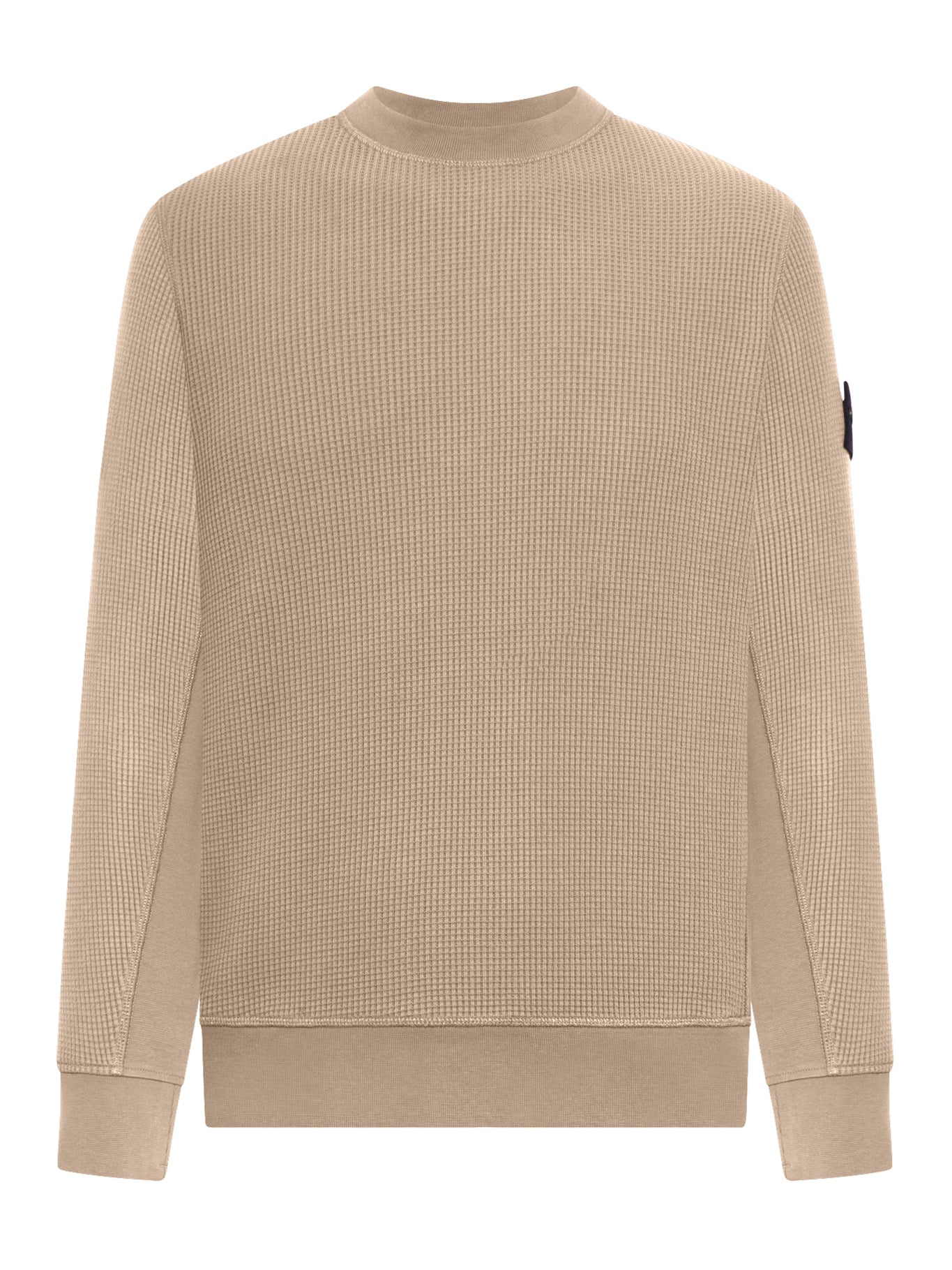 CREW NECK SWEATSHIRT IN ORGANIC COTTON WITH HONEYCOMB WORKMANSHIP