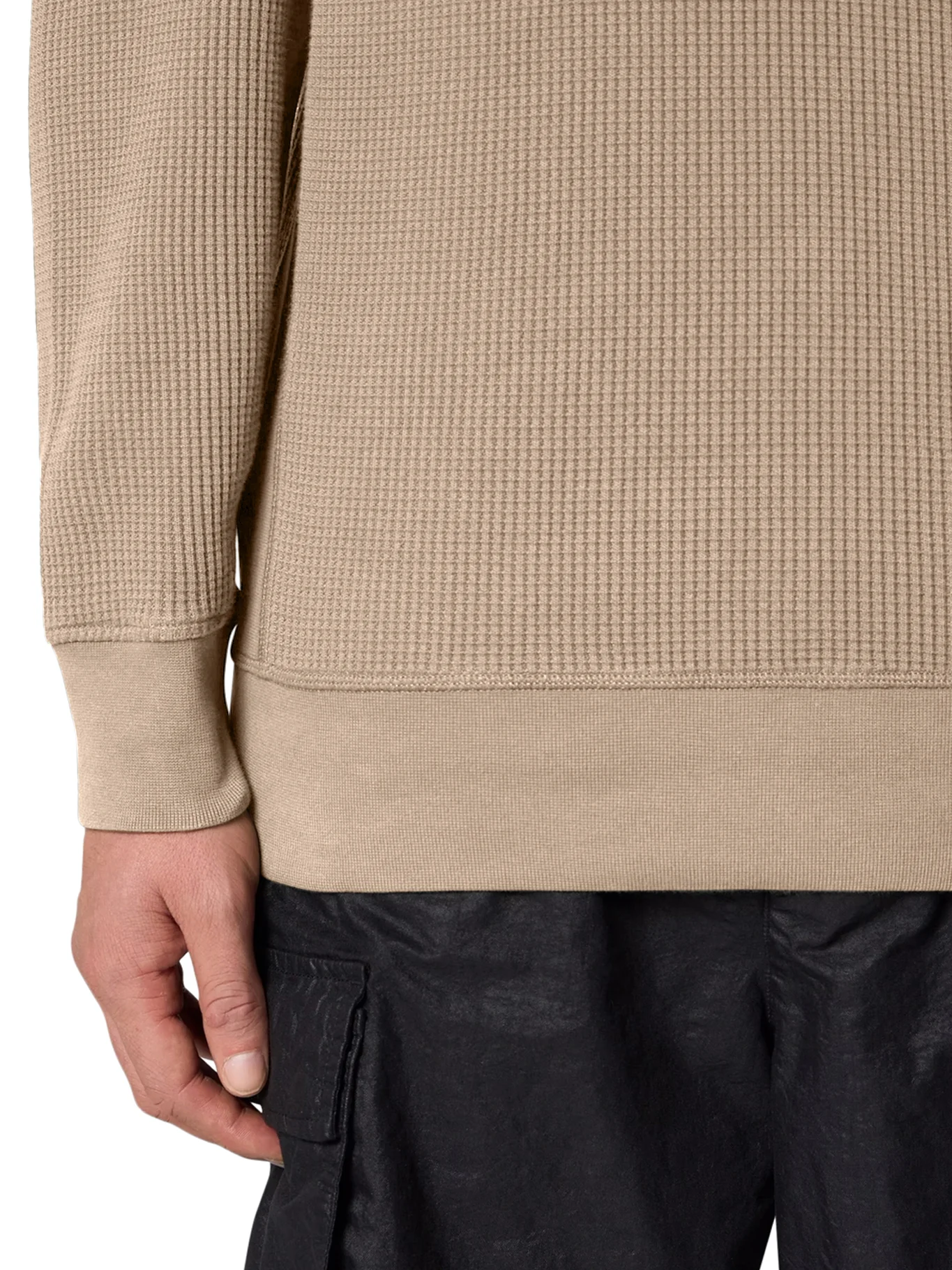 CREW NECK SWEATSHIRT IN ORGANIC COTTON WITH HONEYCOMB WORKMANSHIP - Image 5
