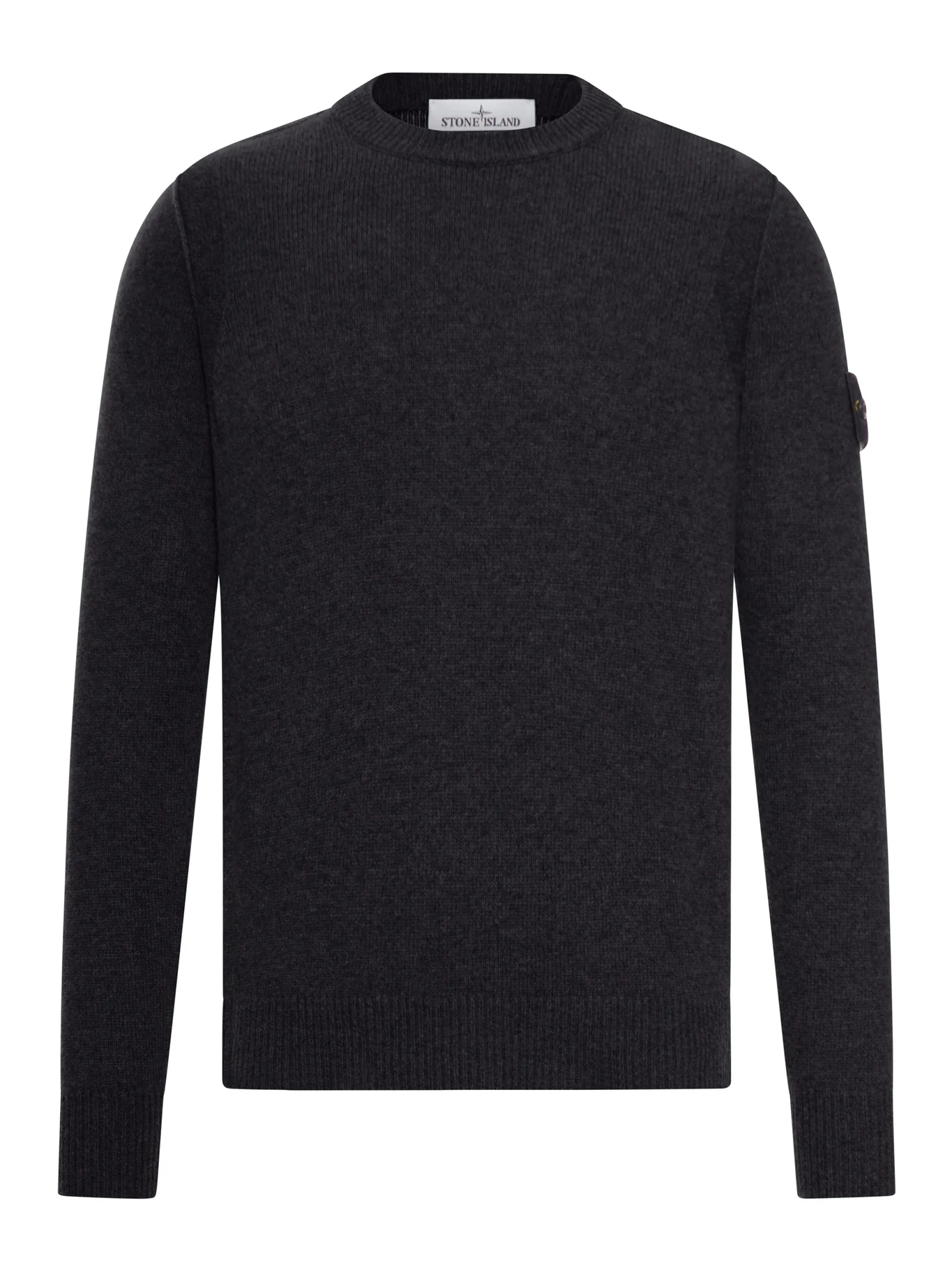 MELANGE EFFECT SWEATER WITH COMPASS LOGO