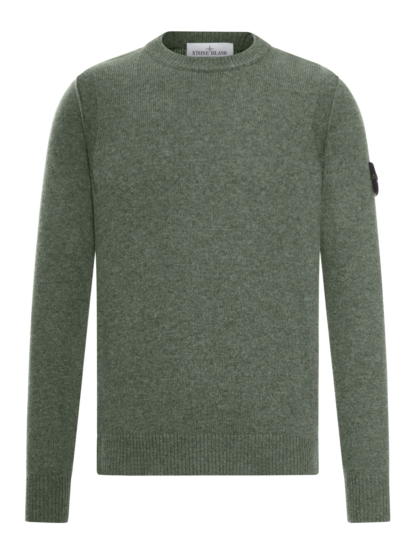 MELANGE EFFECT SWEATER WITH COMPASS LOGO