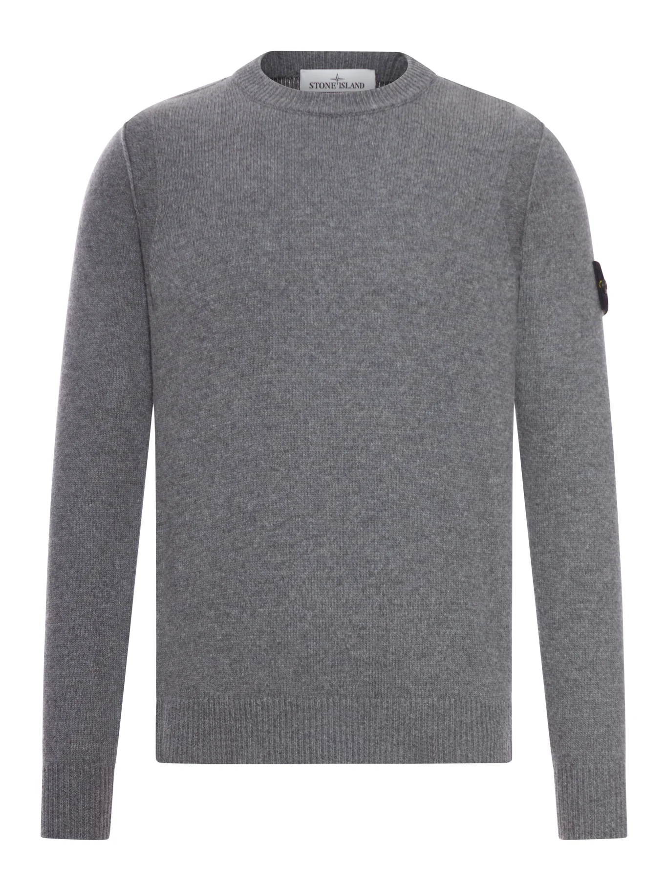 MELANGE EFFECT SWEATER WITH COMPASS LOGO