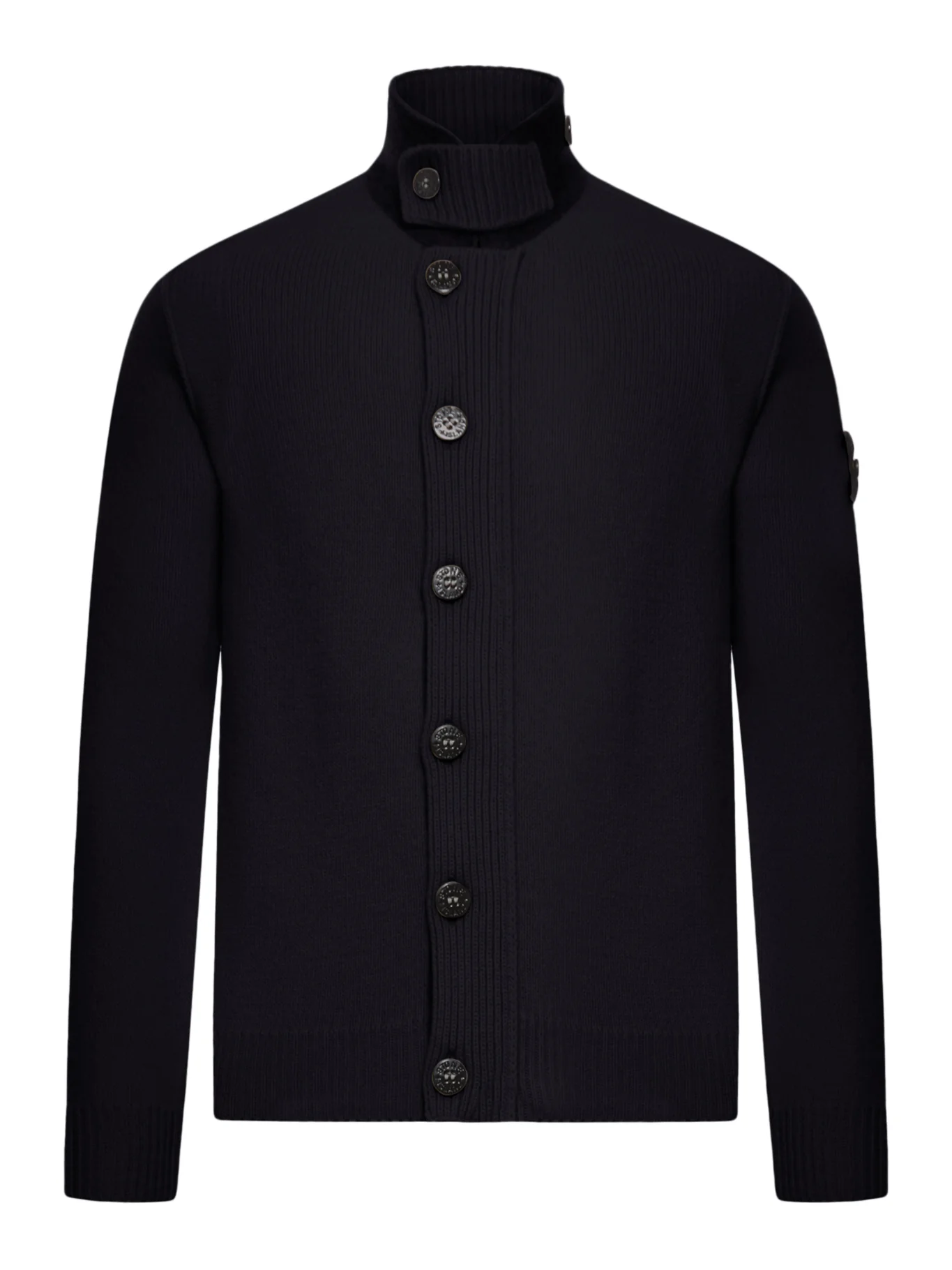 HIGH NECK WOOL CARDIGAN