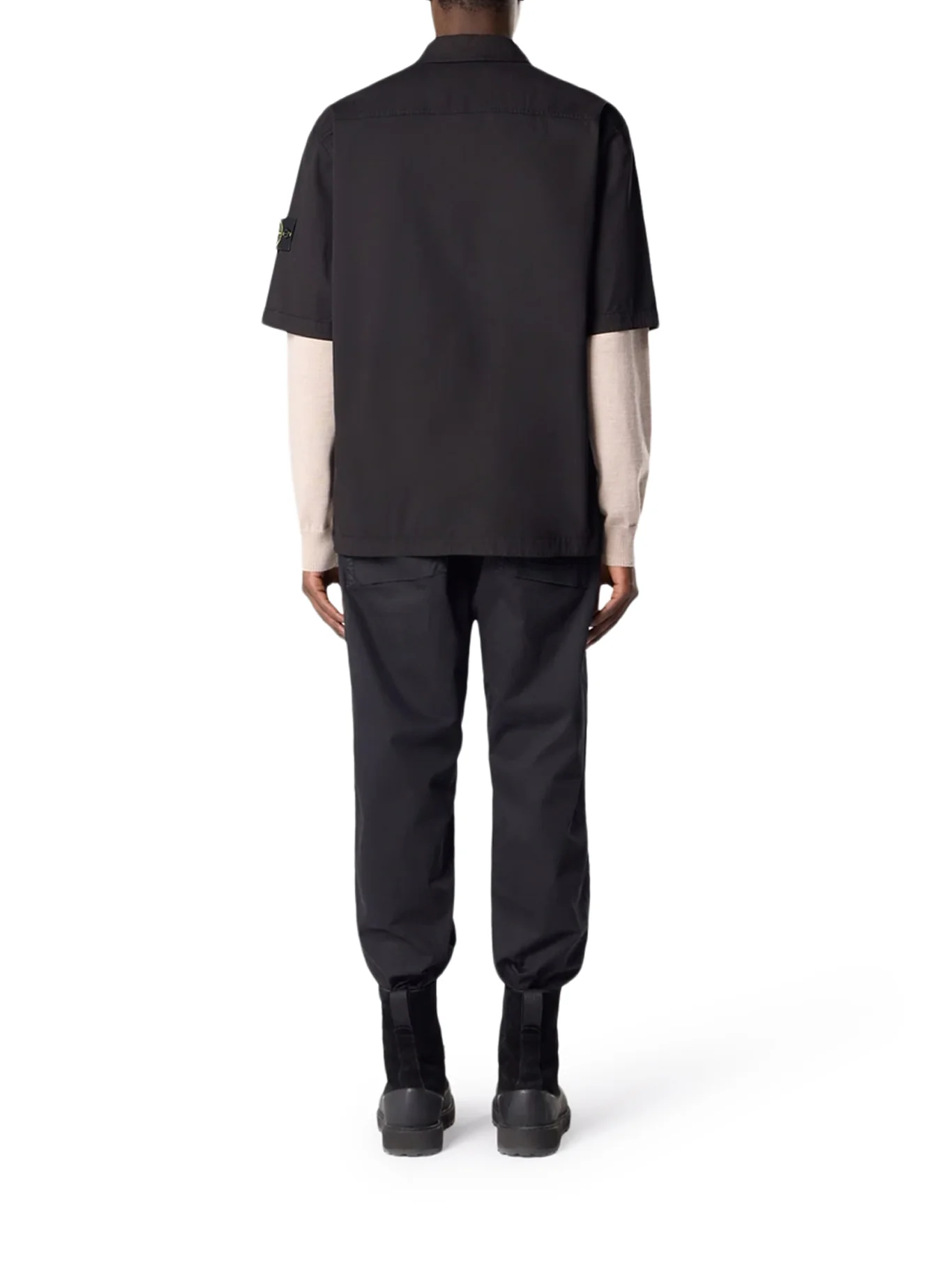SHORT-SLEEVED SHIRT IN STRETCH ORGANIC COTTON TWILL - Image 3