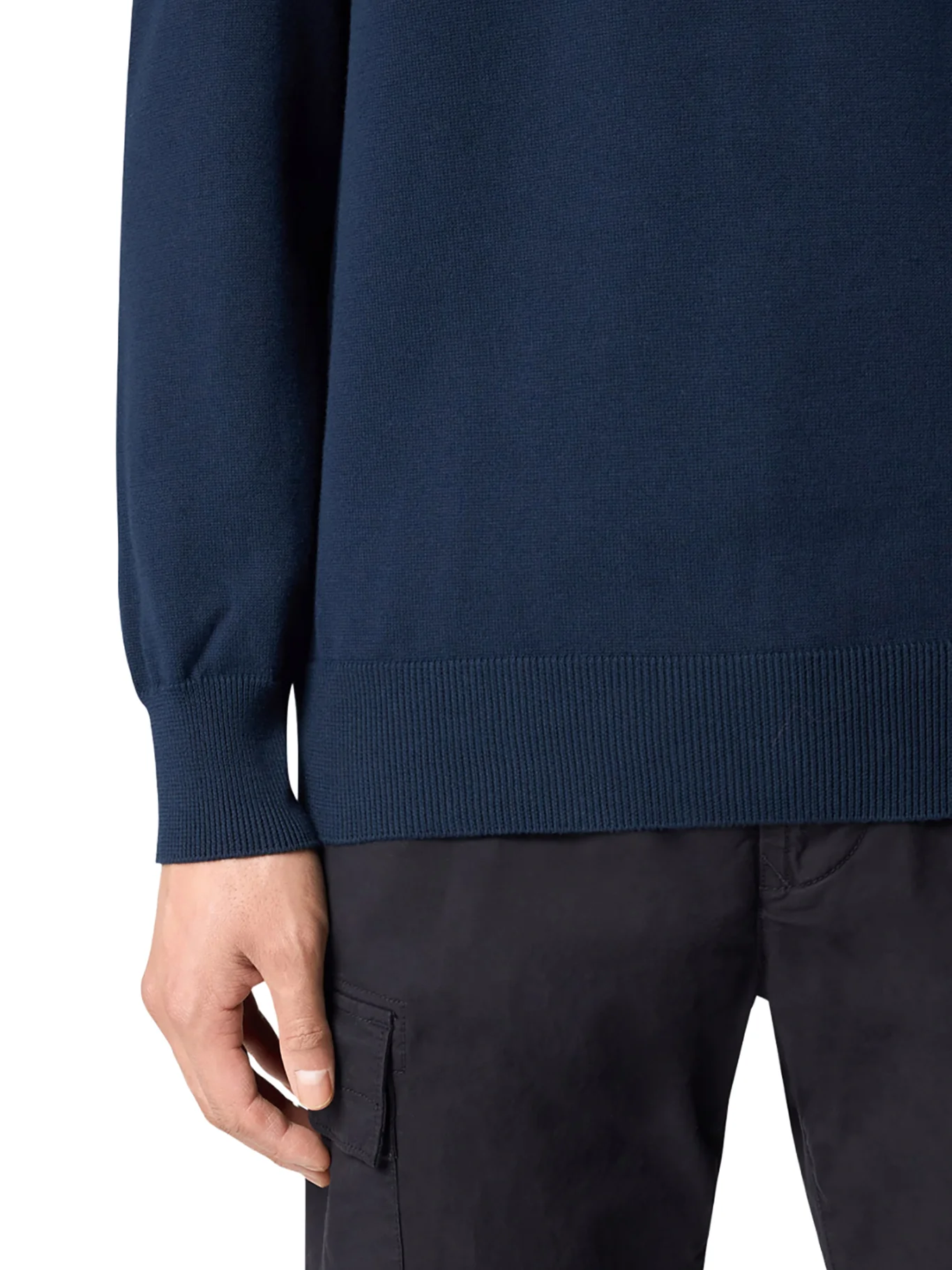 STONE ISLAND CREW NECK SWEATER WITH BADGE, NAVY BLUE - Image 5