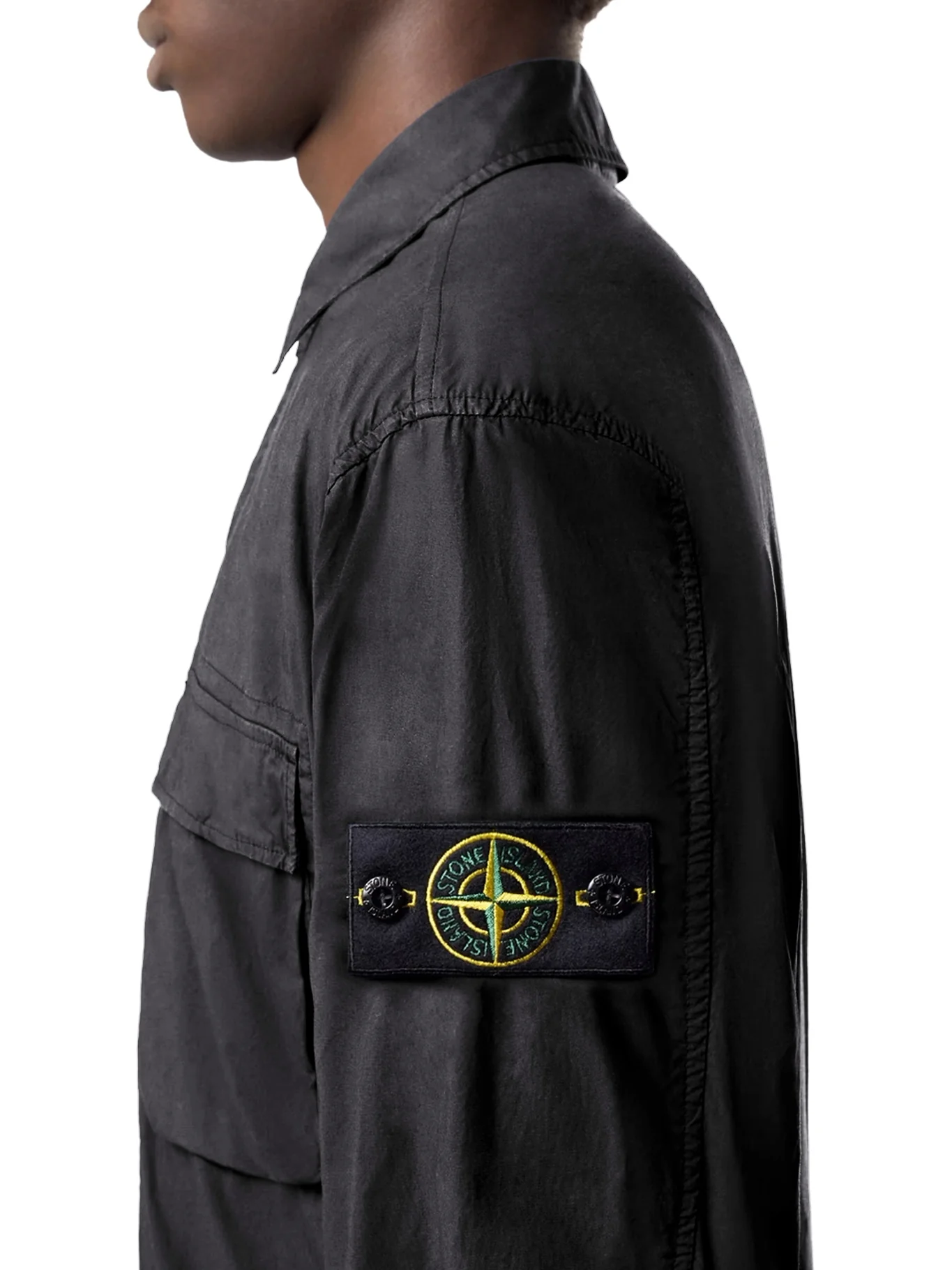 STRETCH COTTON CANVAS OVERSHIRT WITH FLAP POCKET ON THE CHEST - Image 4