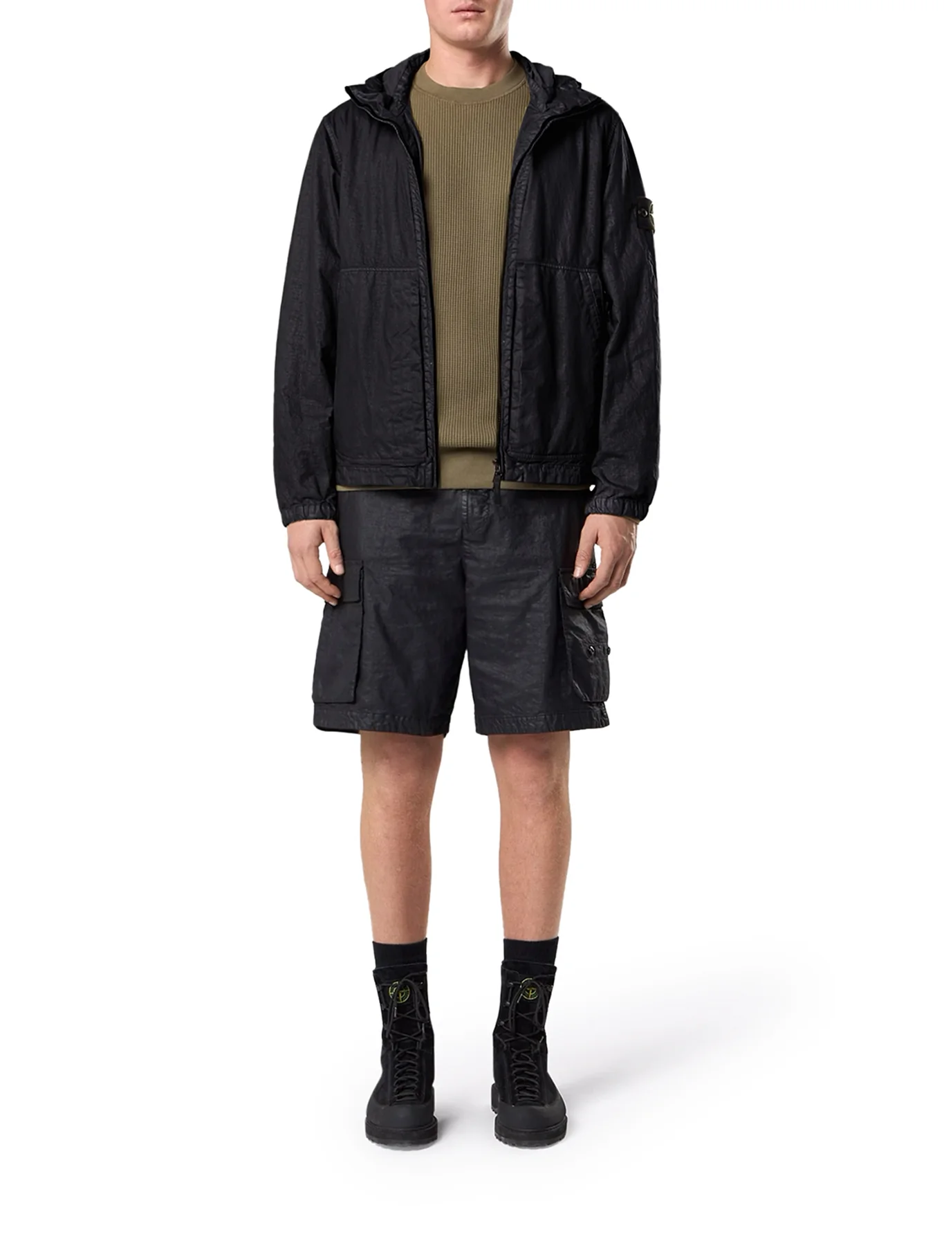 TECHNICAL FABRIC JACKET WITH HOOD AND ZIP - Image 2