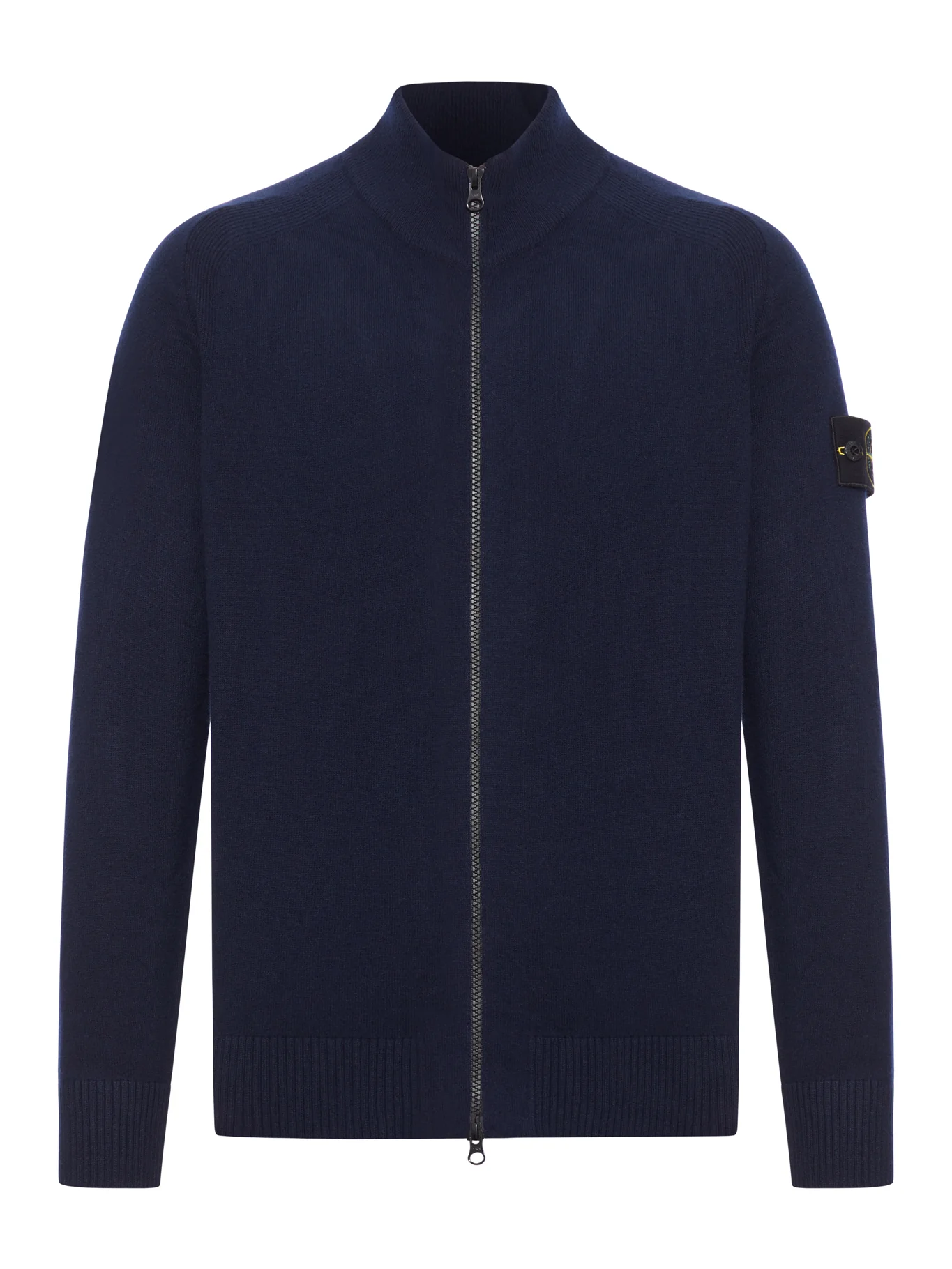 WOOL SWEATER WITH ZIP AND LOGO