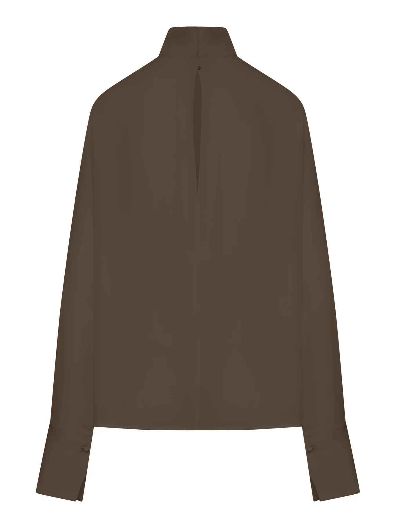 LONG-SLEEVED SILK GEORGETTE BLOUSE - Image 2