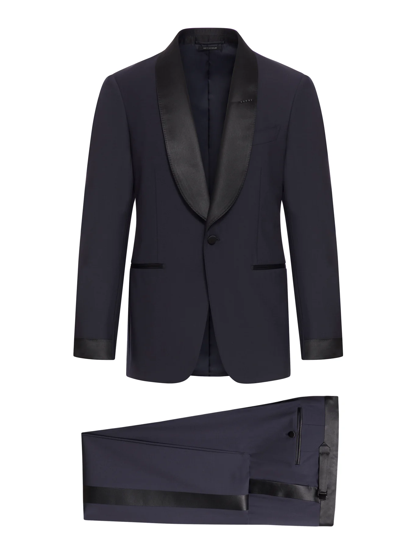 SINGLE BREASTED TUXEDO WITH SILK INSERTS