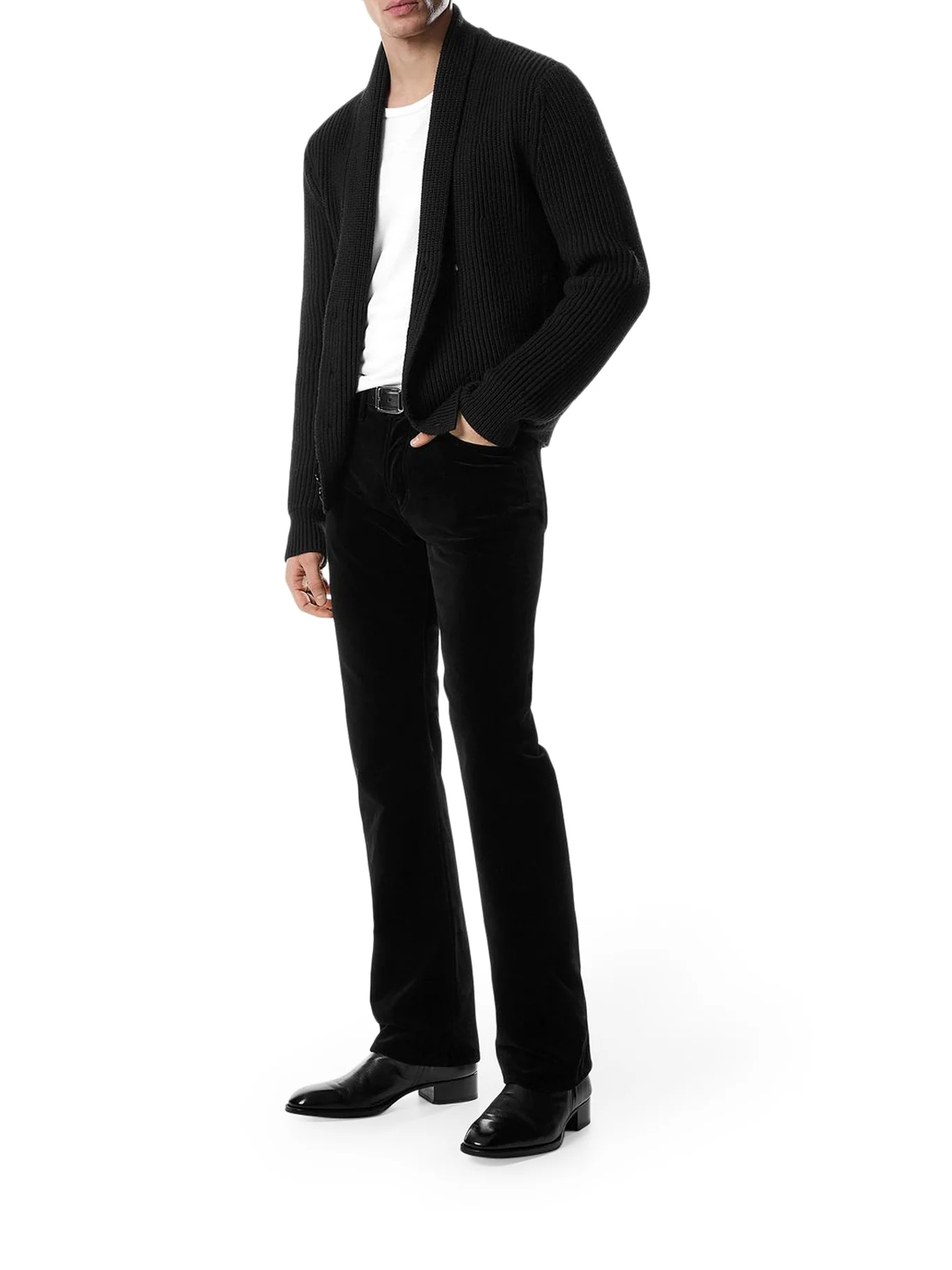 WOOL SILK SHAWL COLLAR CARDIGAN - Image 2