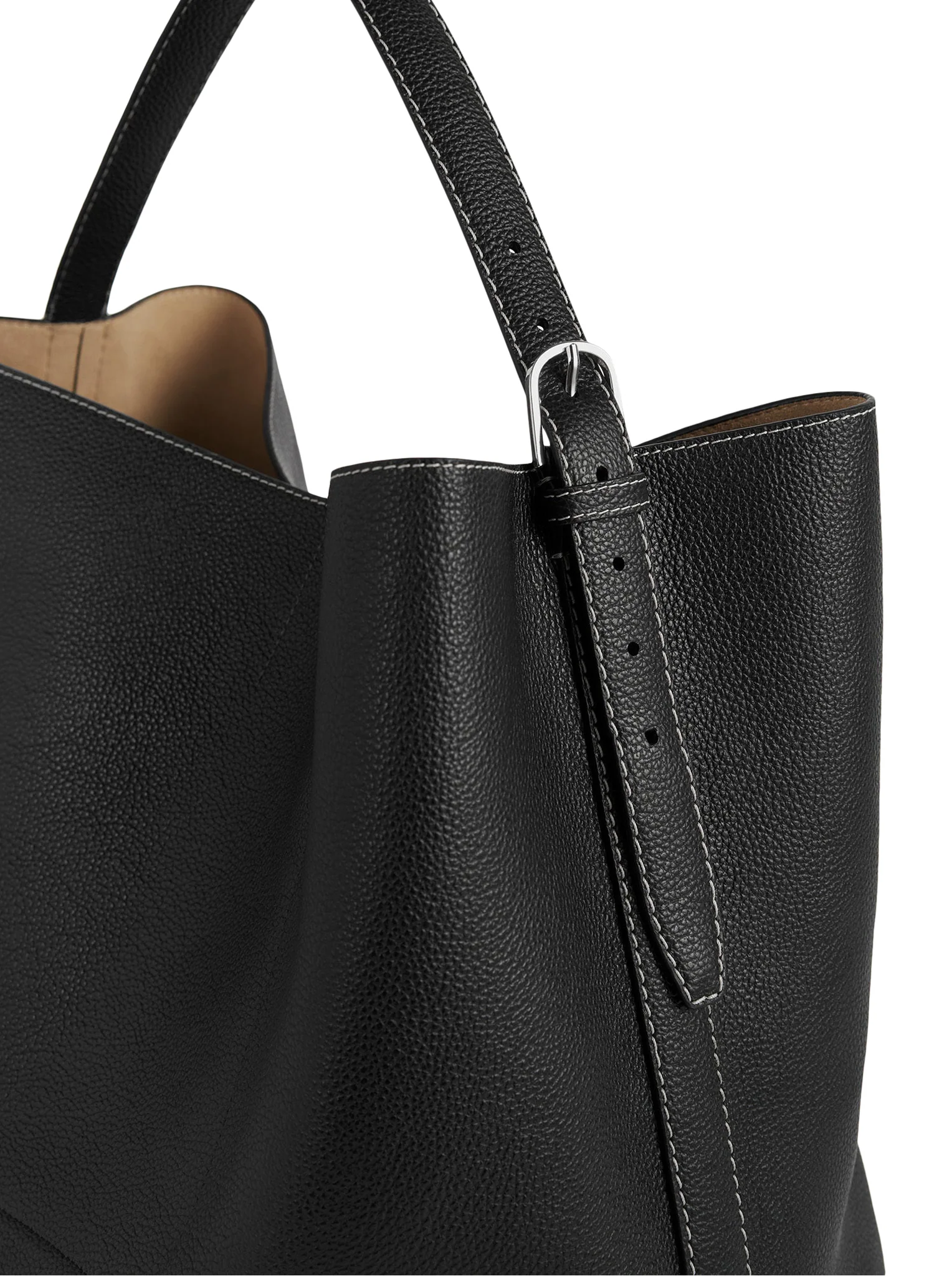 BELTED TOTE BAG IN HAMMERED CALFSKIN - Image 6