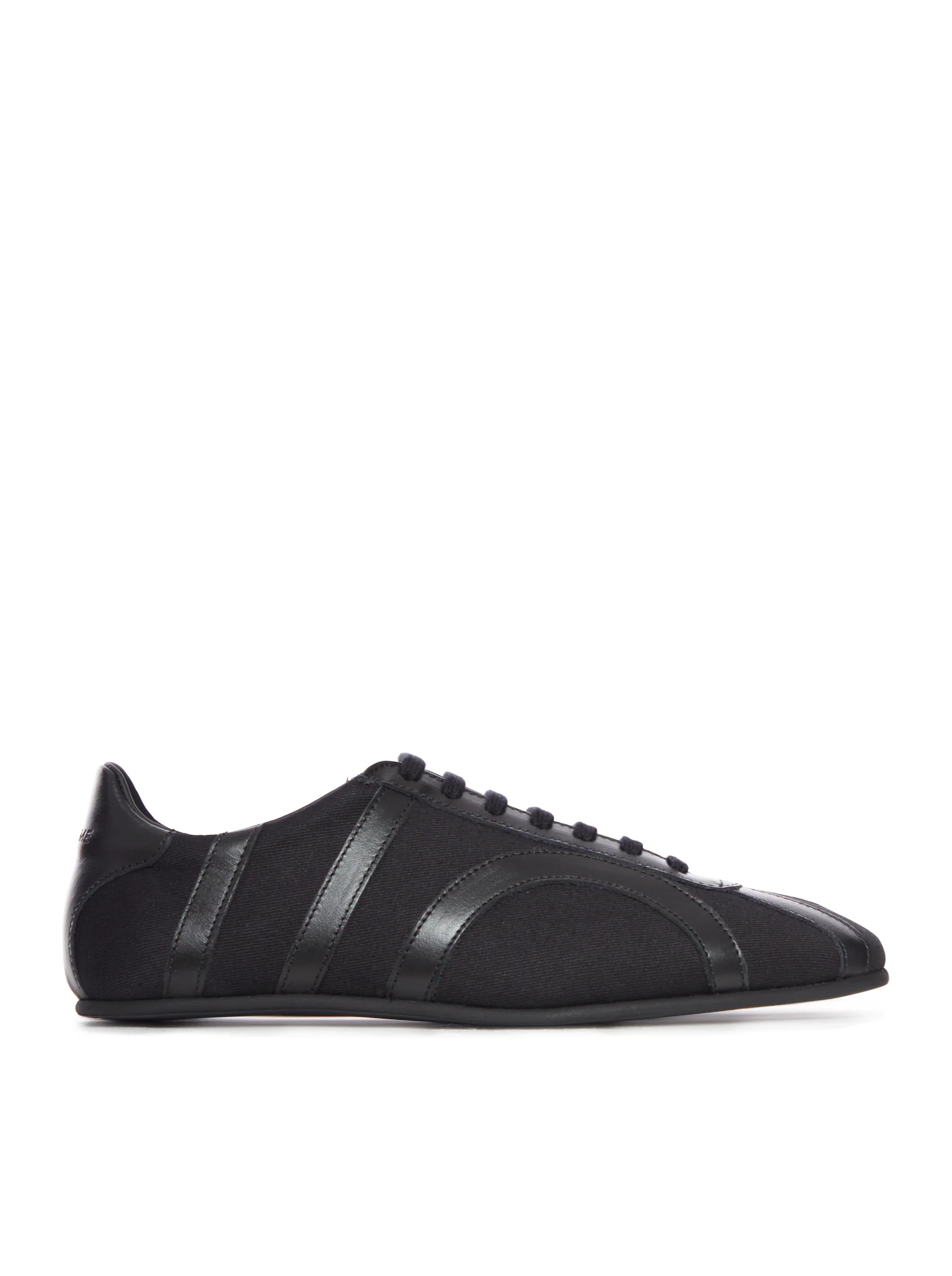 COTTON CANVAS SNEAKERS WITH LEATHER INSERTS
