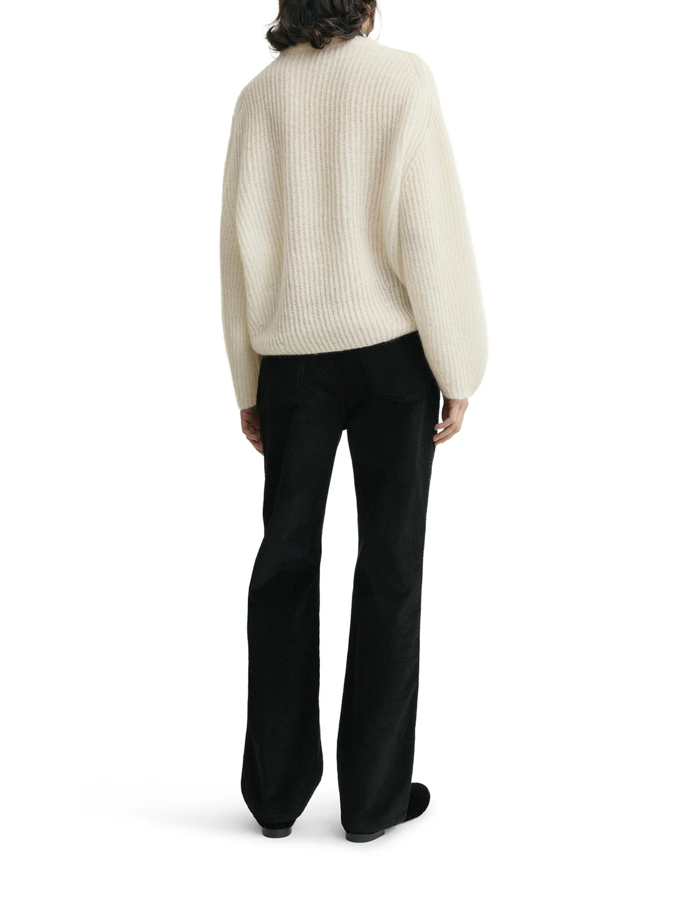 ECRU MOHAIR BLEND RIBBED SWEATER - Image 3