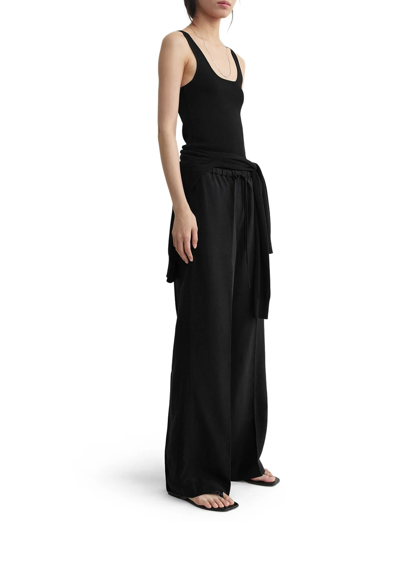 WIDE-LEG LINEN BLEND TROUSERS - Image 4