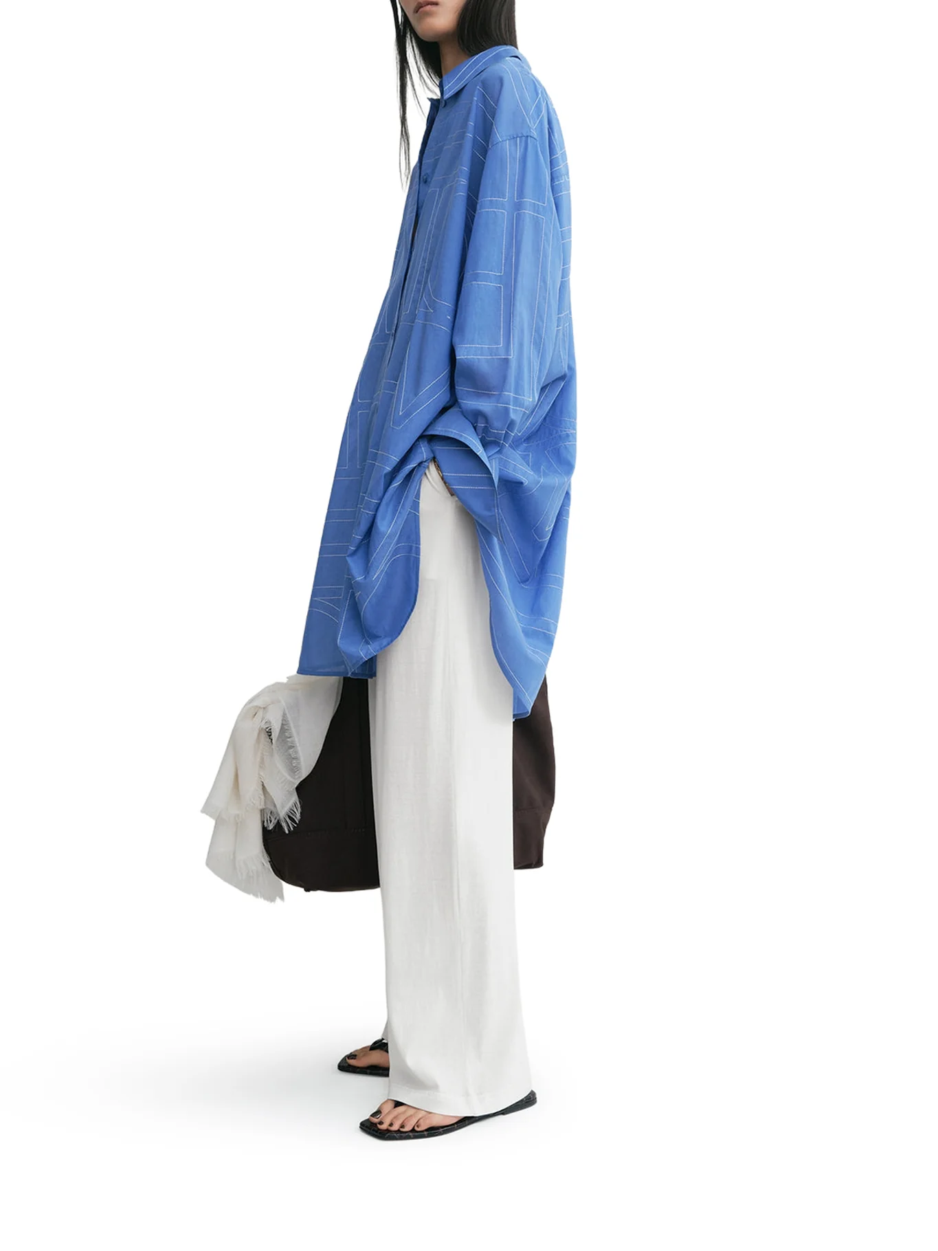 LONG MONOGRAM SHIRT IN COTTON BLEND - Image 4