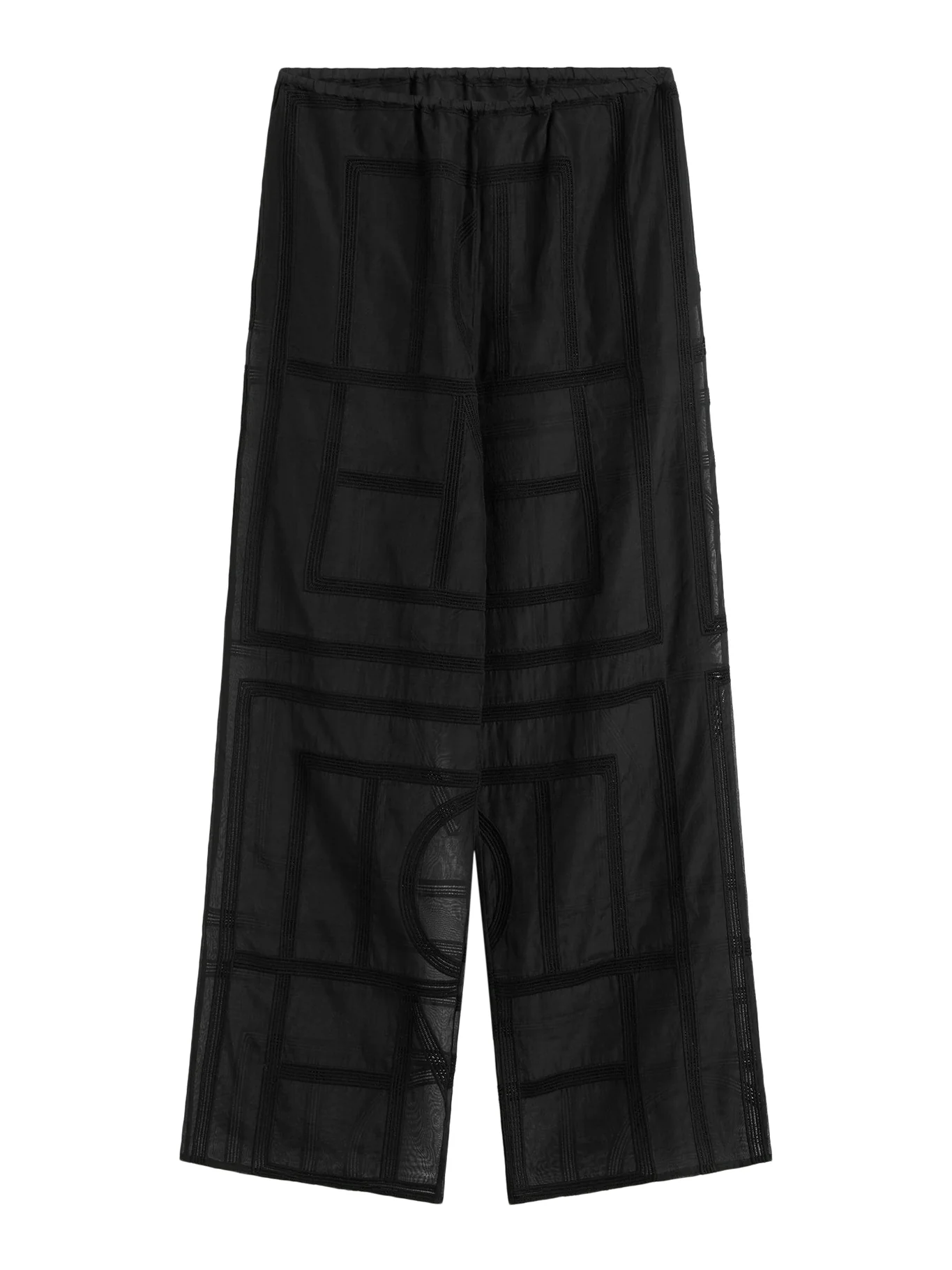 SEMI-TRANSPARENT SILK TROUSERS WITH MONOGRAM