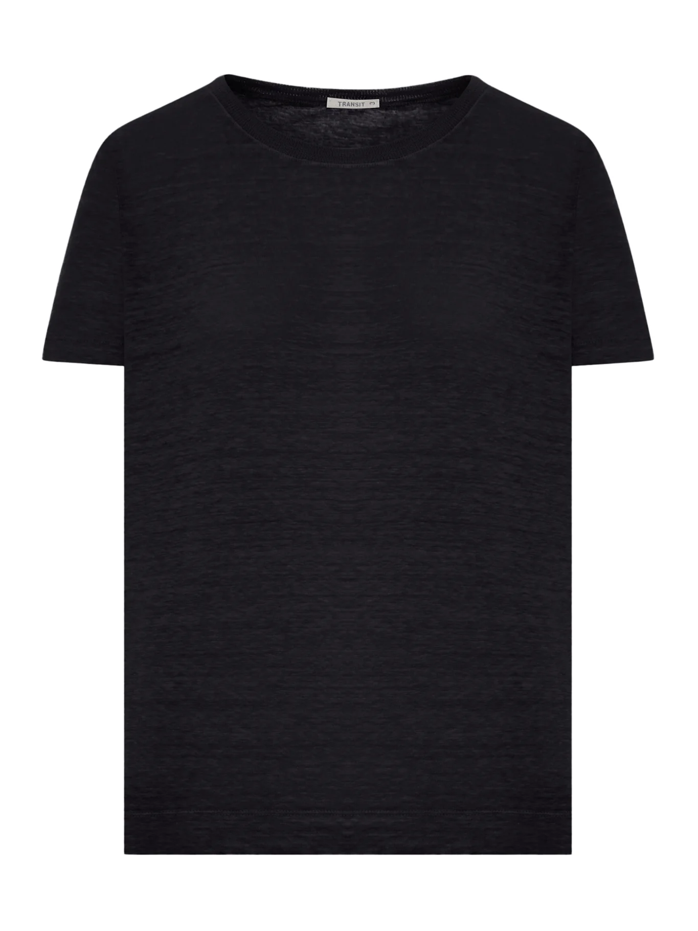 CREW NECK T-SHIRT IN MELANGE EFFECT LINEN