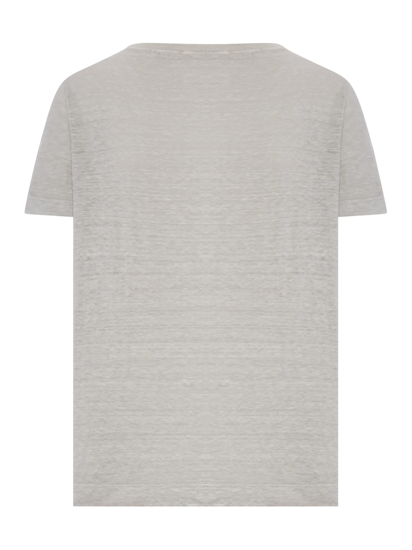 CREW NECK T-SHIRT IN MELANGE EFFECT LINEN - Image 2