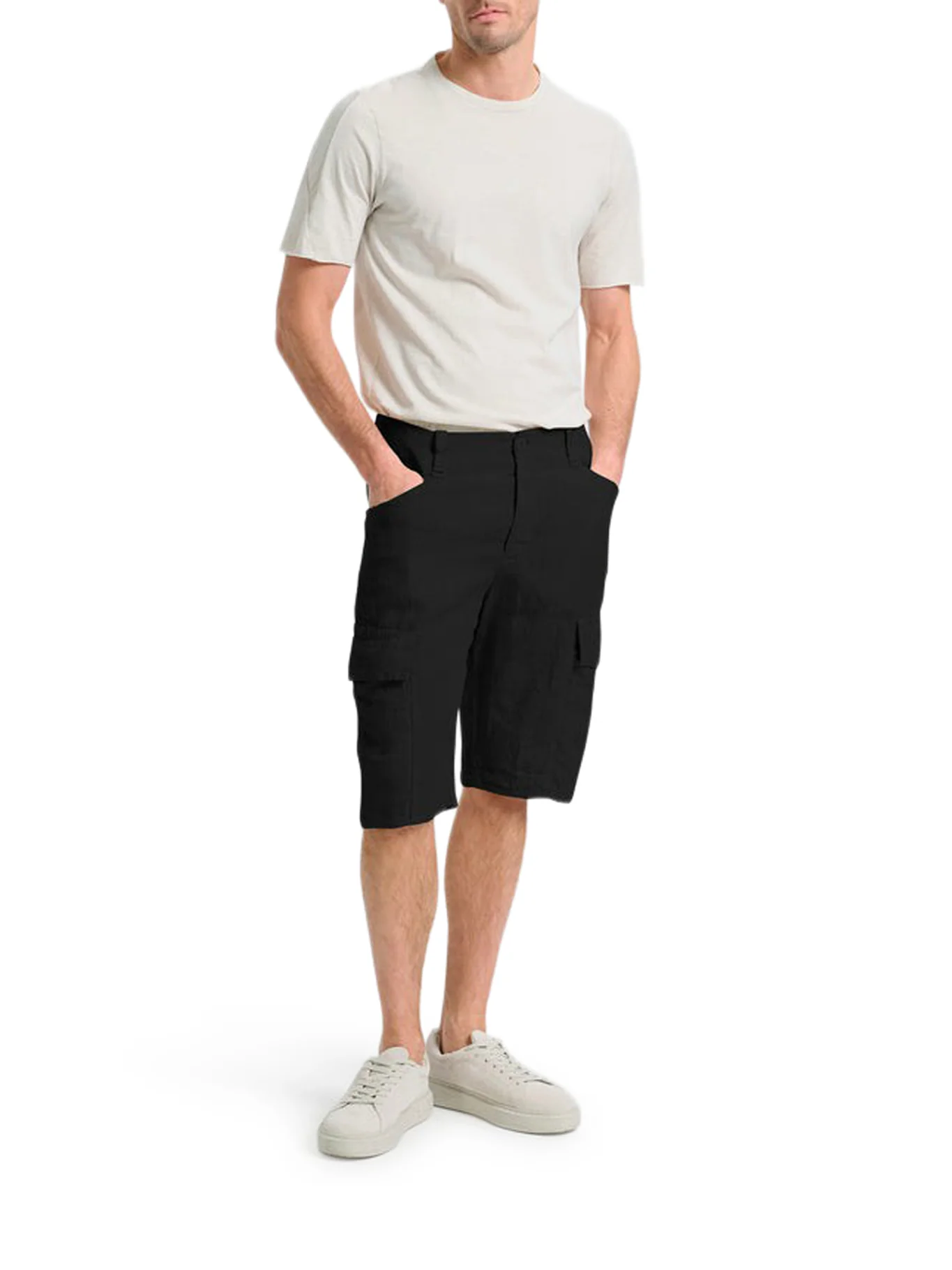 LINEN CARGO BERMUDA SHORTS - Image 2