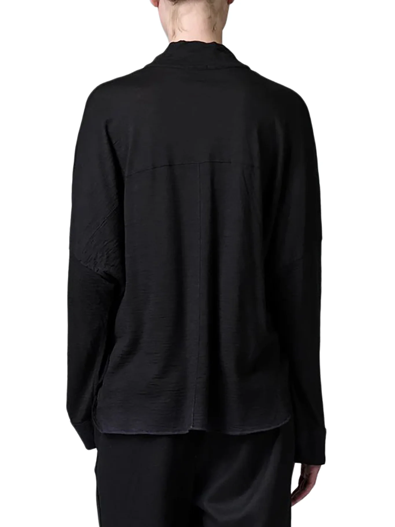 OVERSIZED POLO SHIRT IN WOOL JERSEY WITH BOILED WOOL INSERTS - Image 4