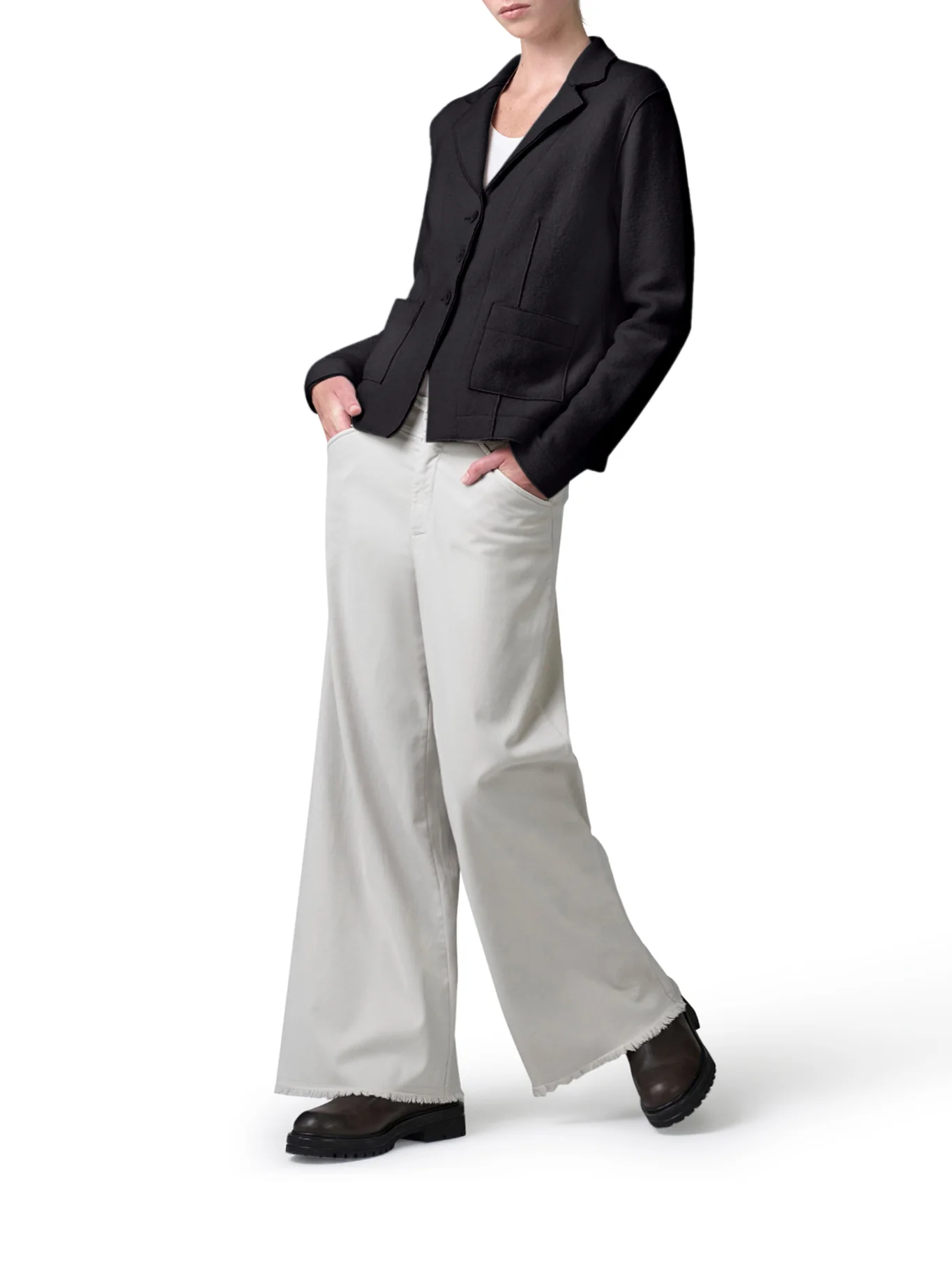 SHAPED WOOL JACKET WITH HERRINGBONE PATTERN INSIDE - Image 2