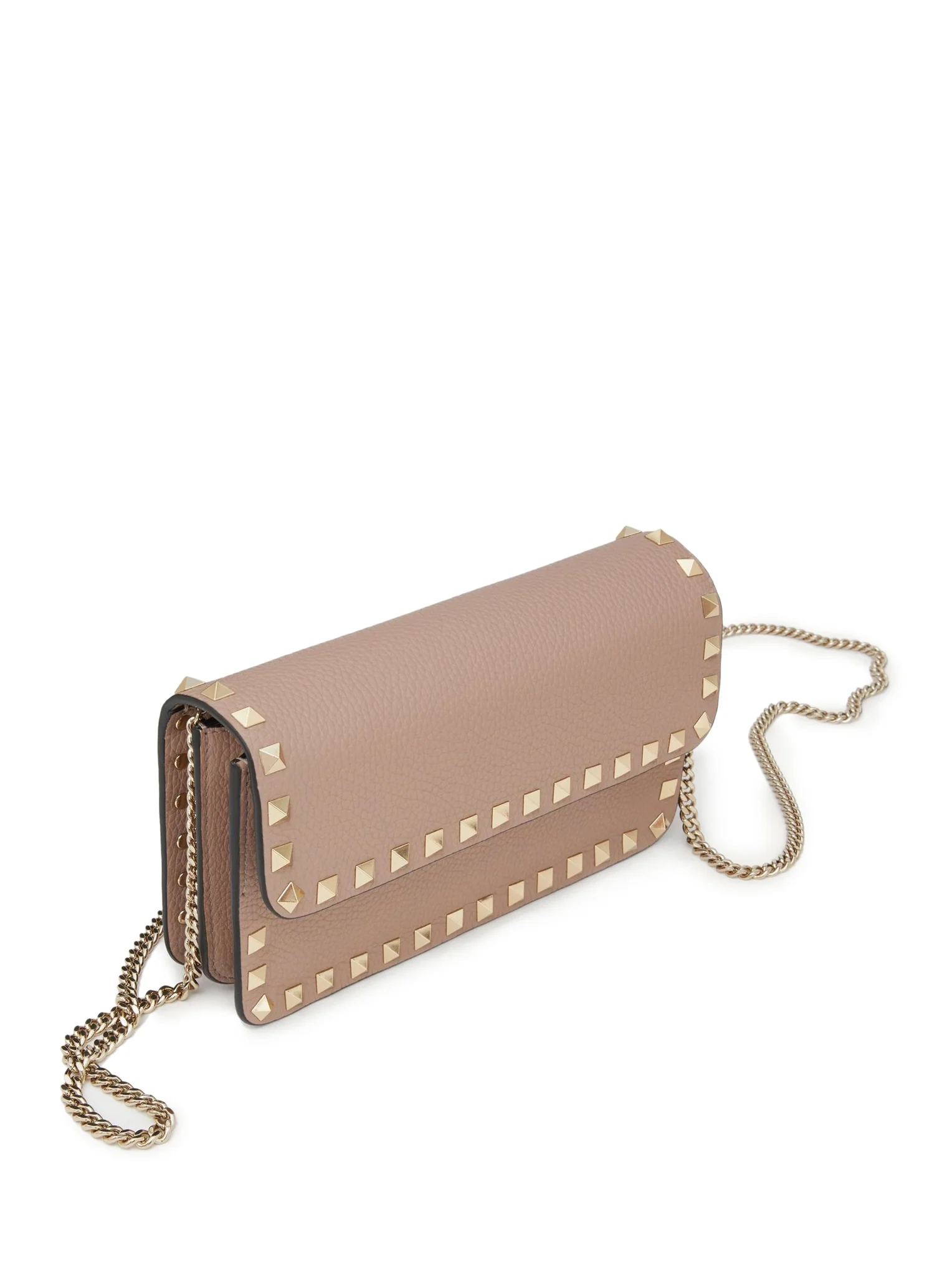 ROCKSTUD CHAIN POUCH IN GARNET CALFSKIN - Image 5