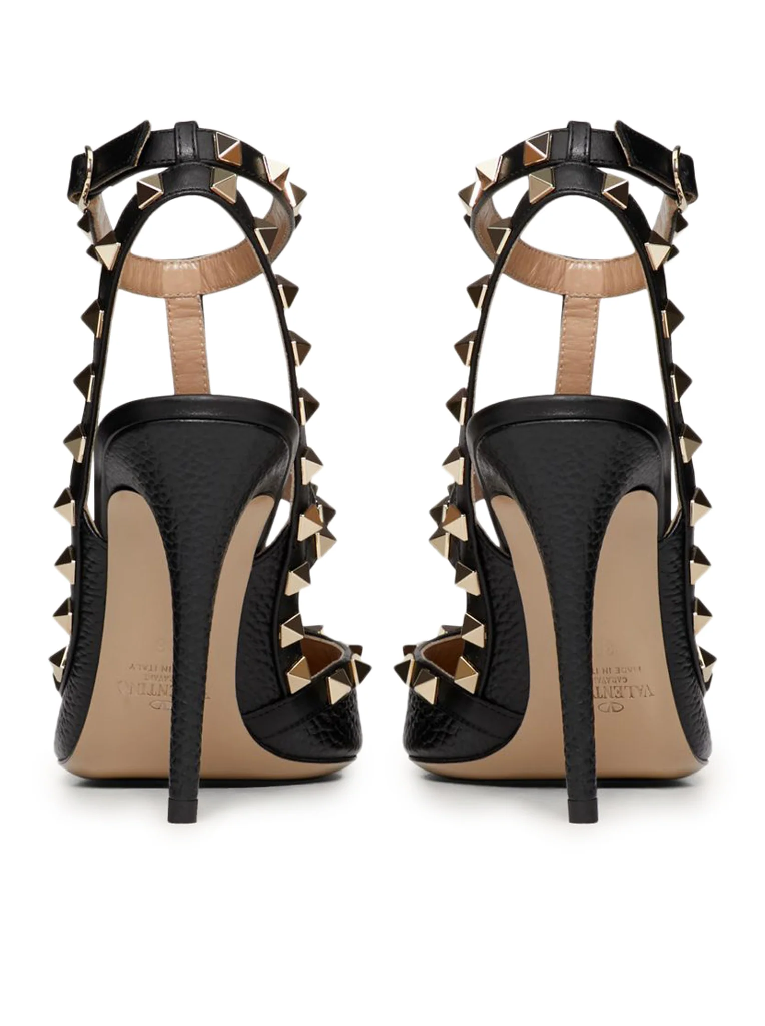 ROCKSTUD GARNET CALFSKIN STRAPS PUMPS 100MM - Image 4