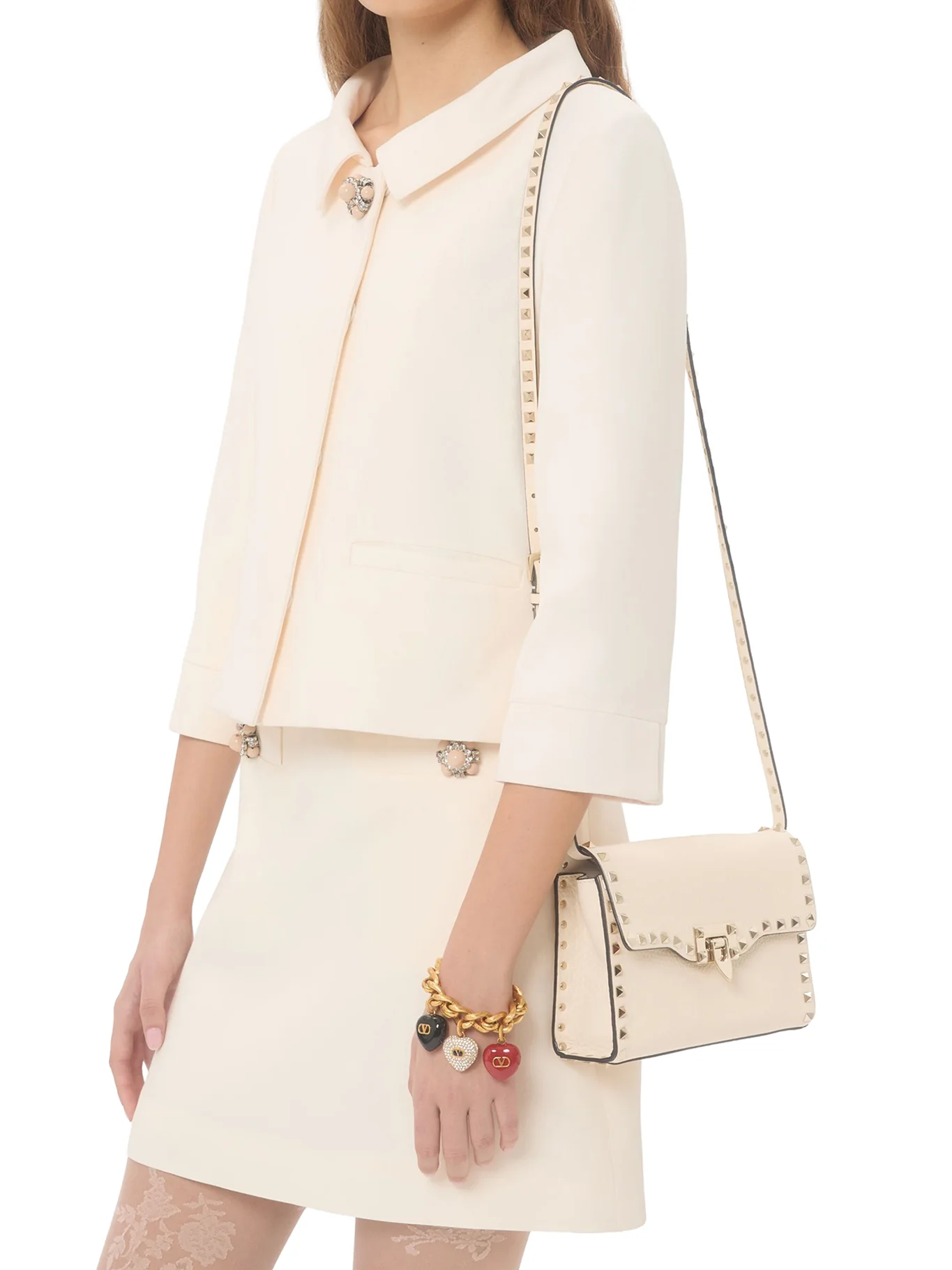 ROCKSTUD SMALL GARNET CALFSKIN CROSSBODY BAG - Image 2
