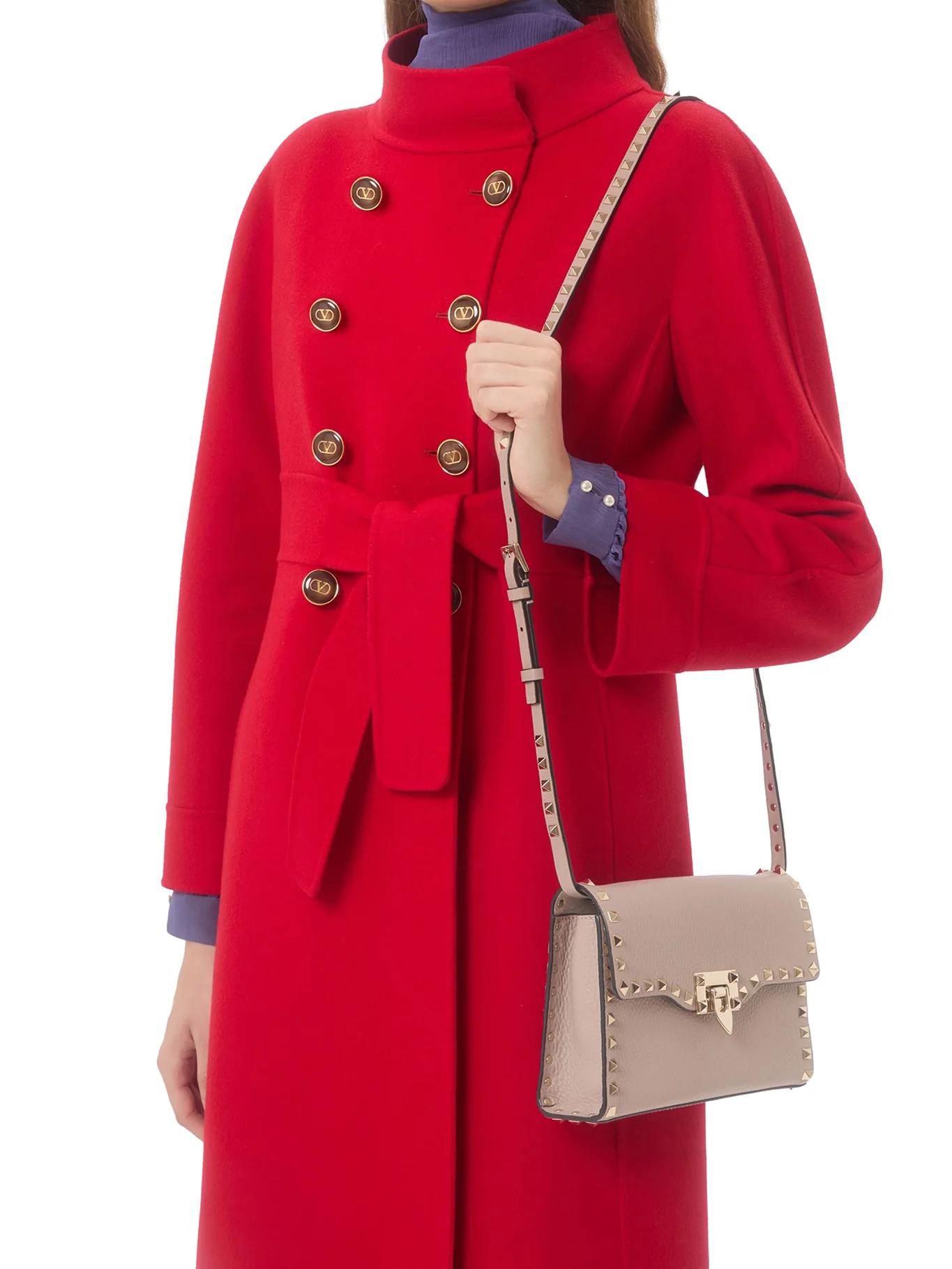 ROCKSTUD SMALL GARNET CALFSKIN CROSSBODY BAG - Image 2