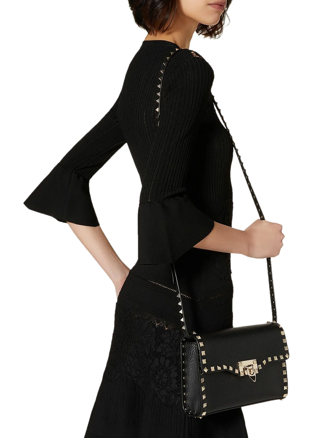 SMALL ROCKSTUD SHOULDER BAG IN GRENADE CALFSKIN - Image 2