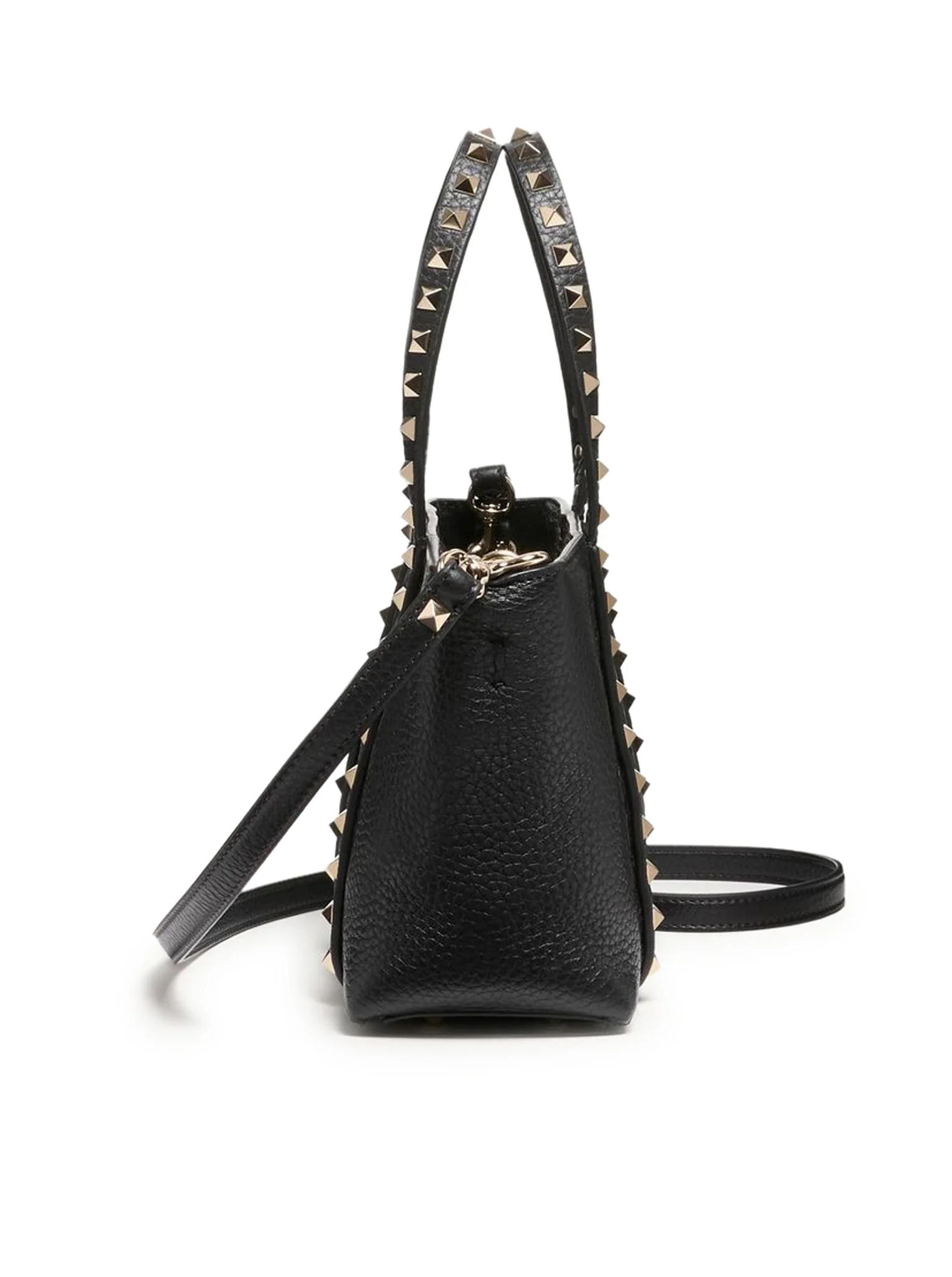 VALENTINO GARAVANI ROCKSTUD SMALL GARNET CALFSKIN SHOPPING BAG - Image 3