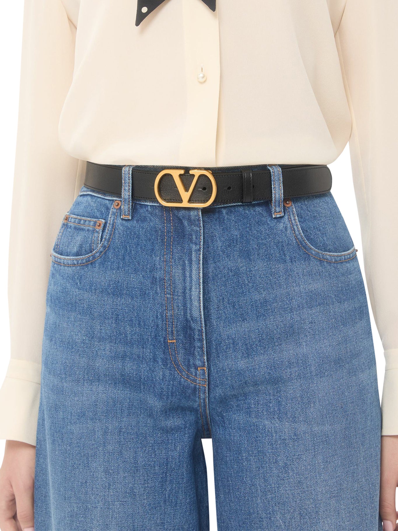VLOGO SIGNATURE BELT IN GLOSSY CALFSKIN 30MM - Image 2