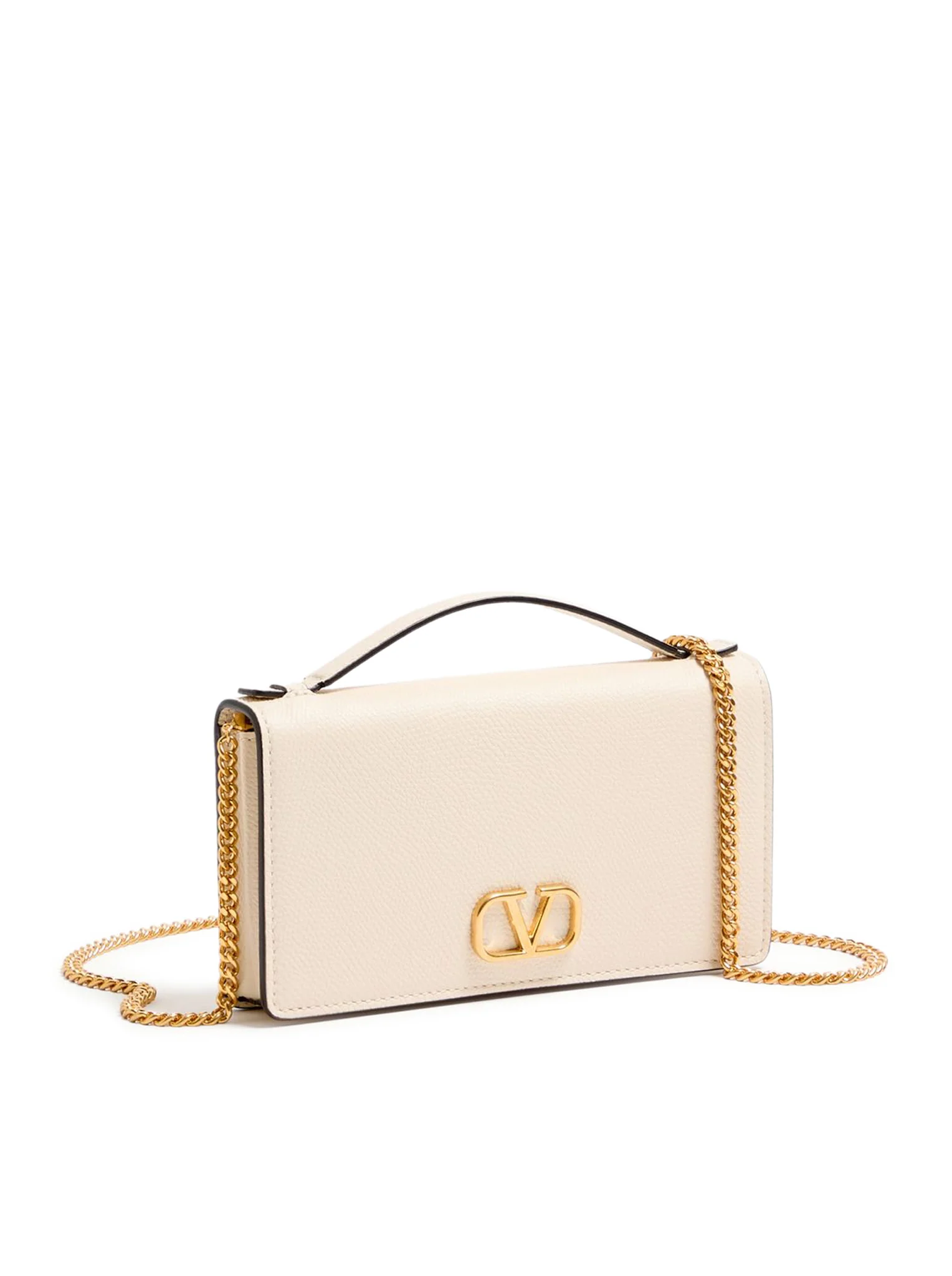 VLOGO SIGNATURE CHAIN WALLET IN GARNET CALFSKIN - Image 3
