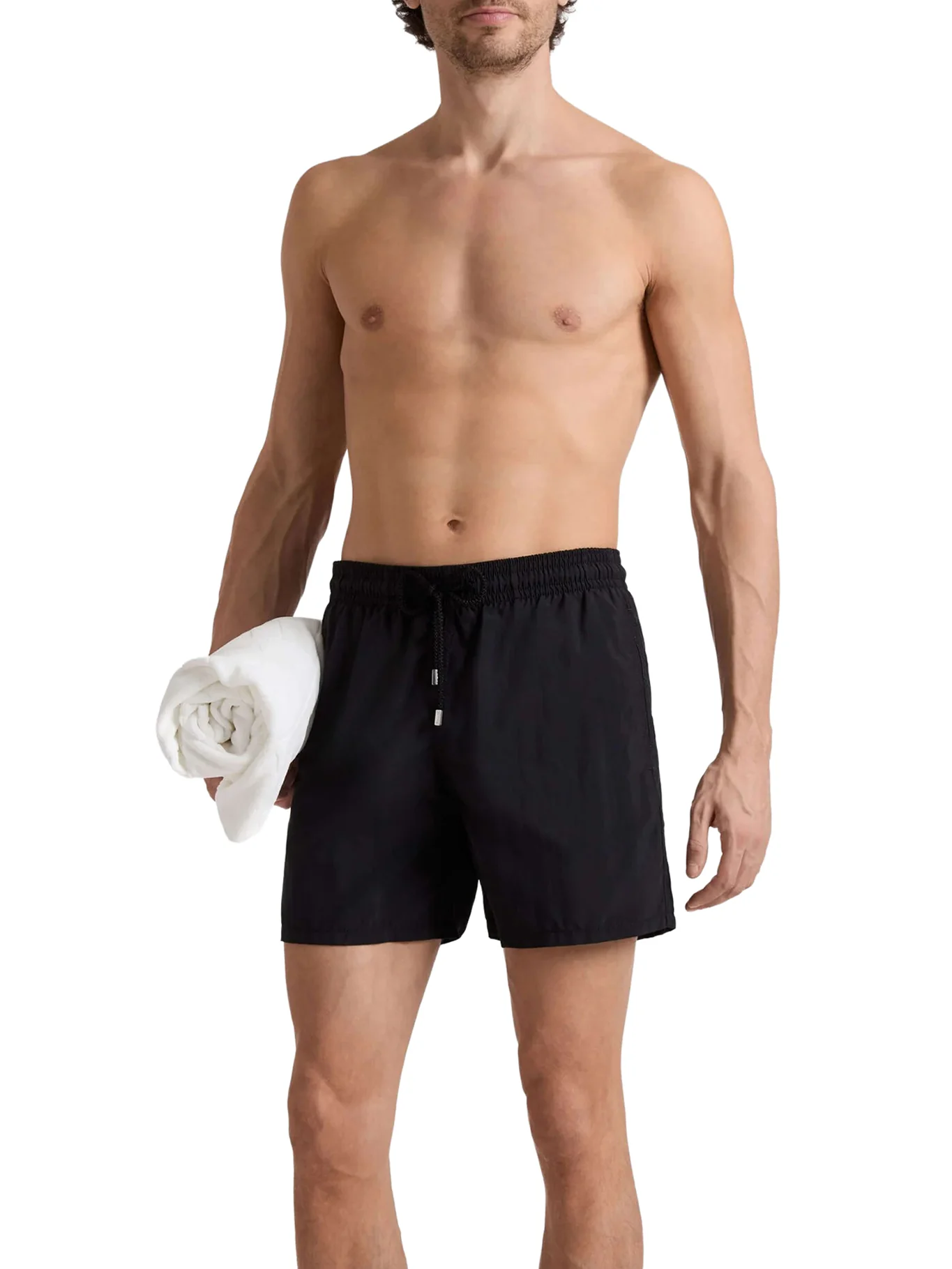SINGLE COLOR SWIMSUIT WITH ENGRAVED LOGO - Image 2