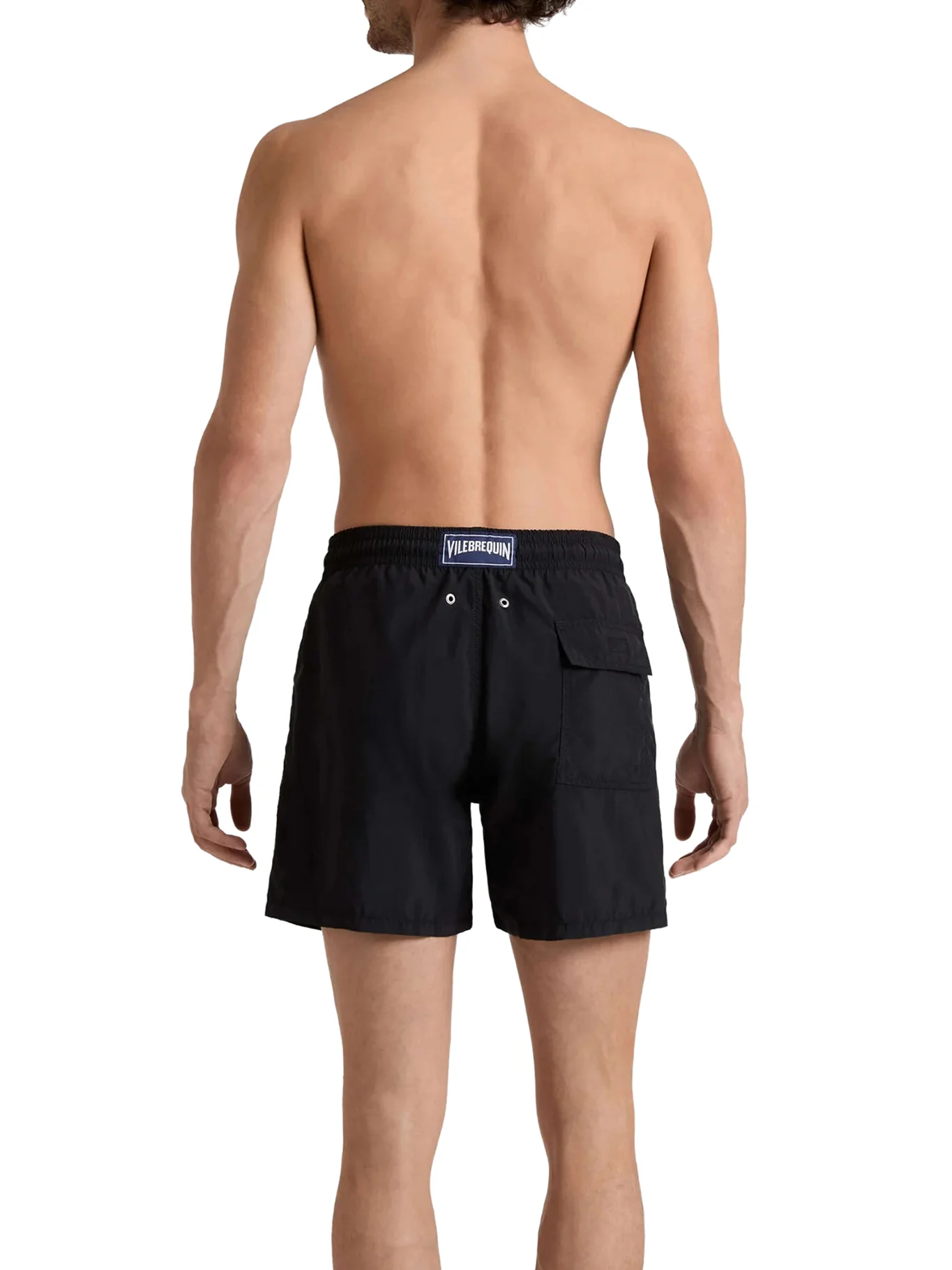 SINGLE COLOR SWIMSUIT WITH ENGRAVED LOGO - Image 3
