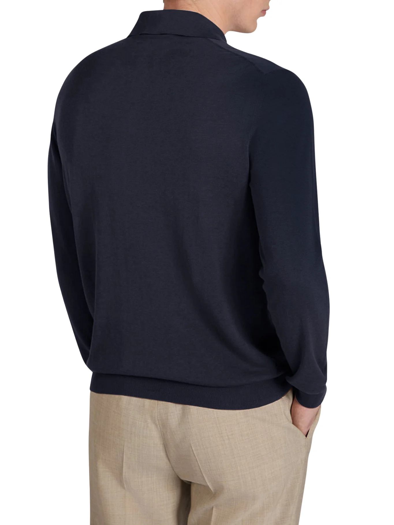 SLIM FIT COTTON AND SILK POLO SHIRT - Image 3