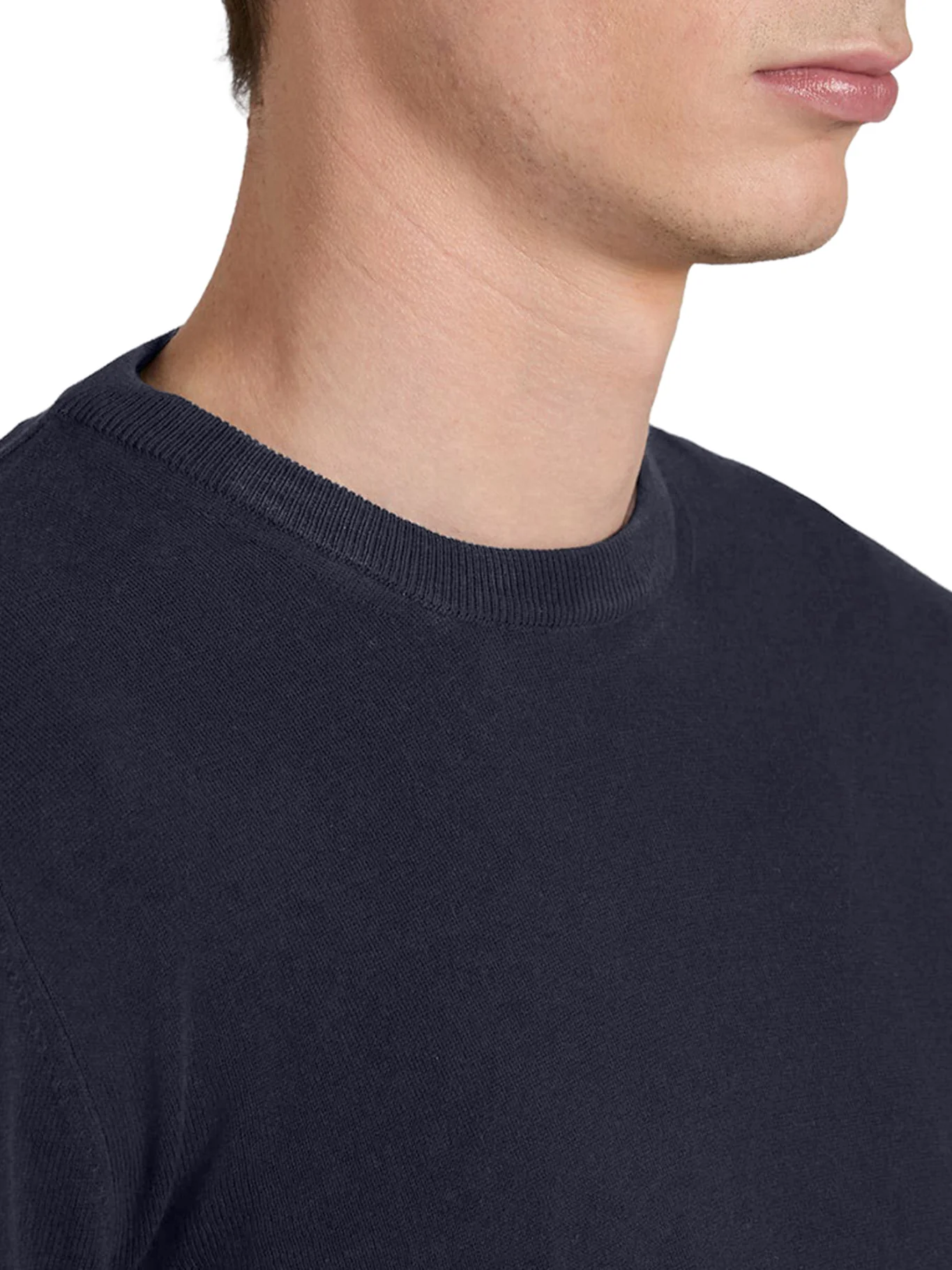SLIM FIT CREW NECK SWEATER IN COTTON CREPE - Image 4