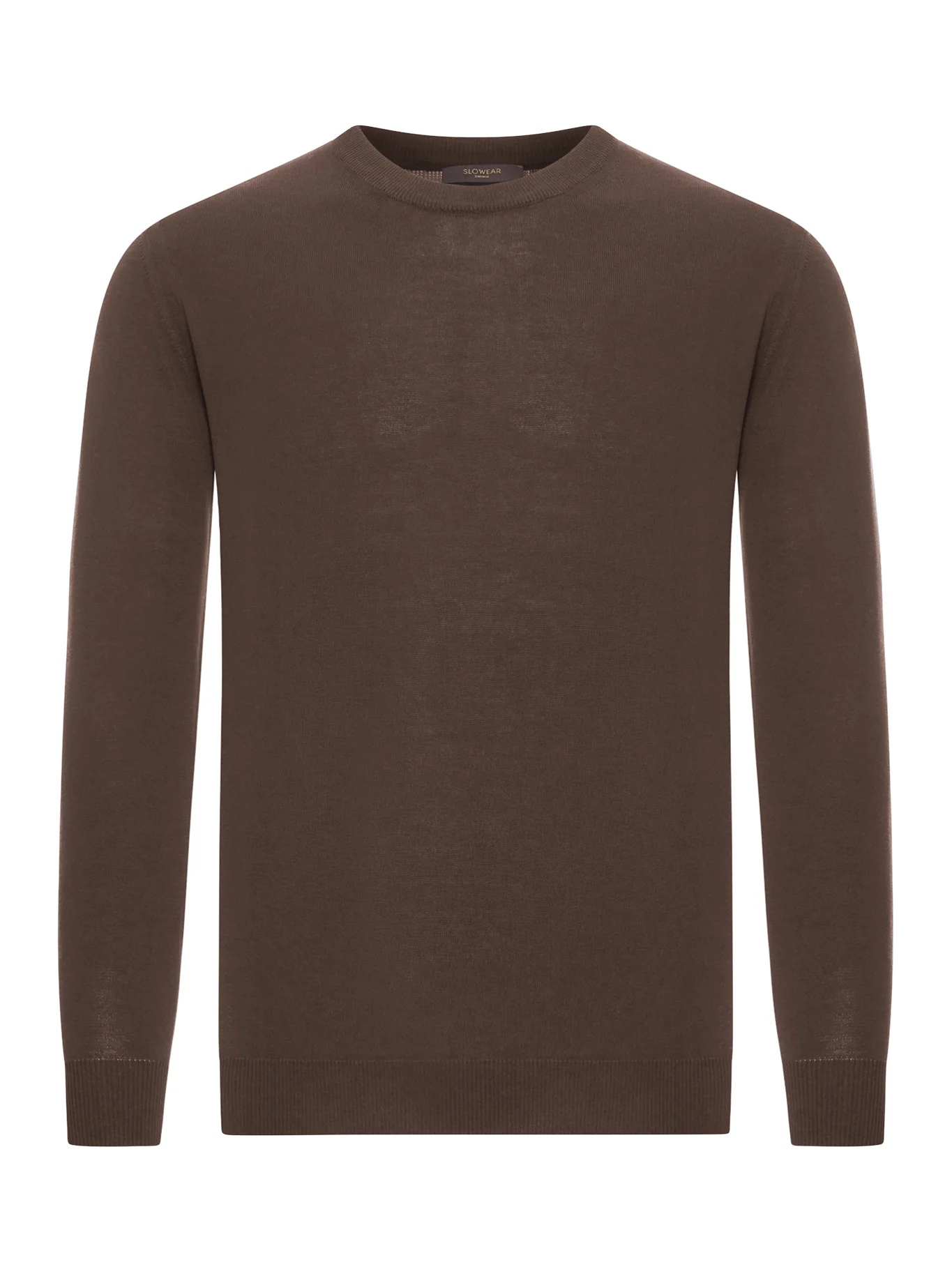 SLIM FIT CREW NECK SWEATER IN COTTON CREPE