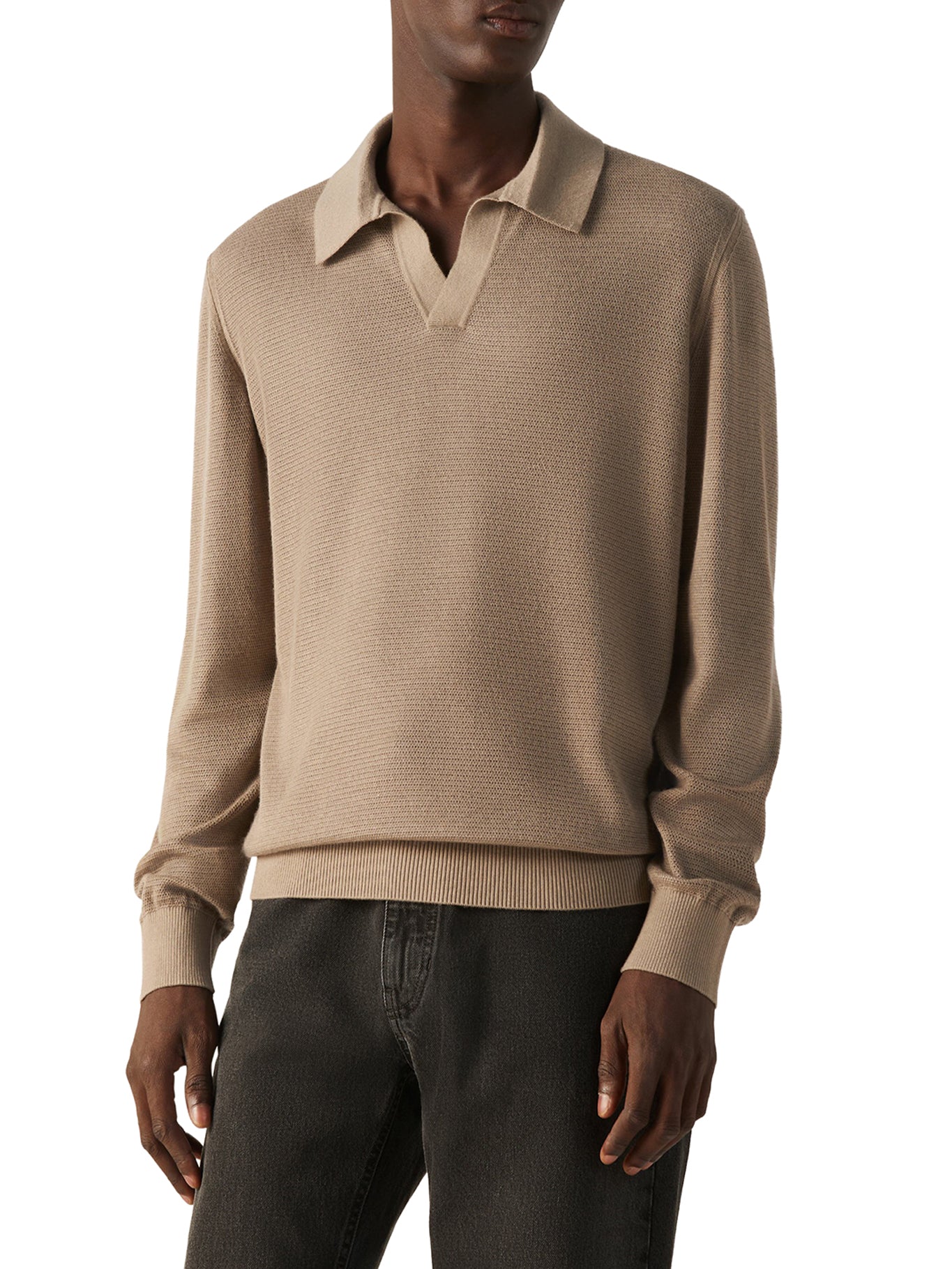 MÉLANGE CASHMERE AND SILK POLO SHIRT - Image 2