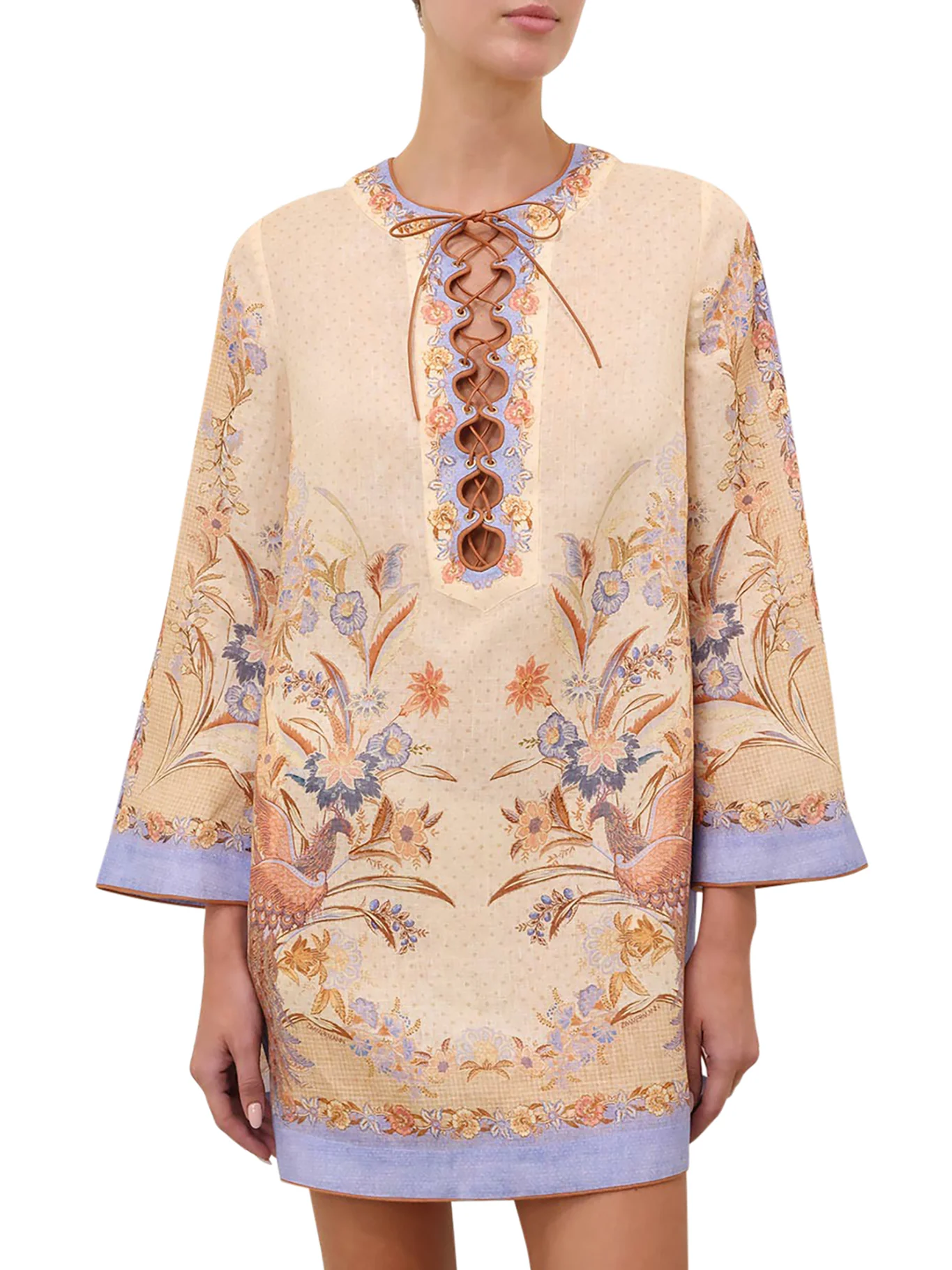INDRA LINEN MINI TUNIC DRESS - Image 3