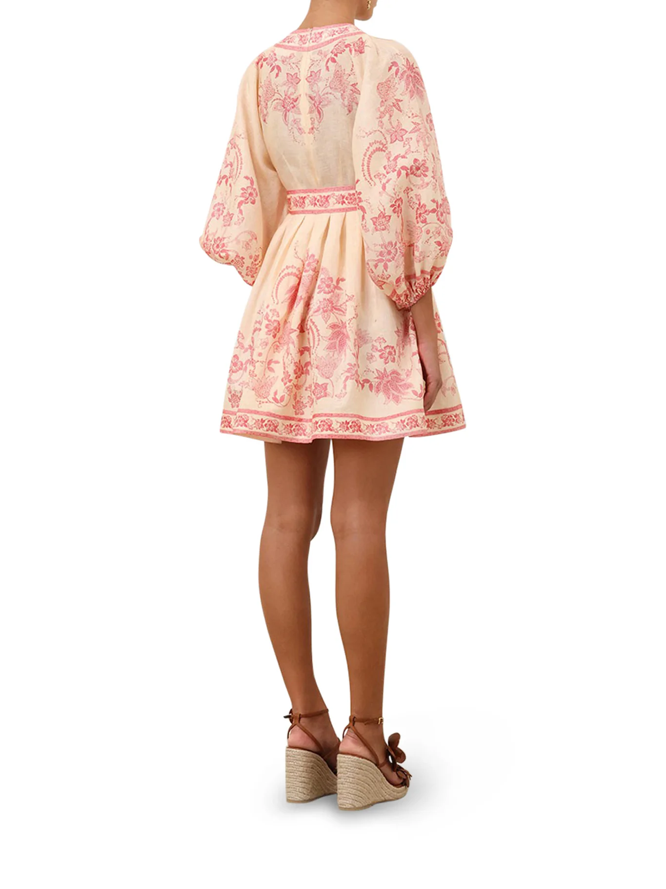 MINI DRESS WITH V-NECK AND CONTRASTING PRINT - Image 4