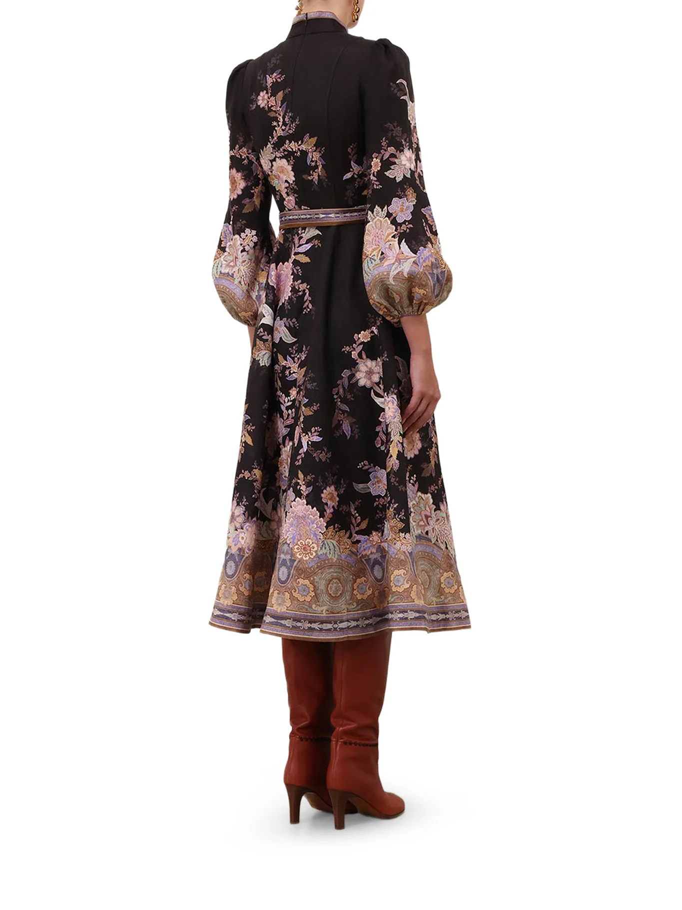 MIDI LINEN DRESS WITH BUTTONS - Image 3